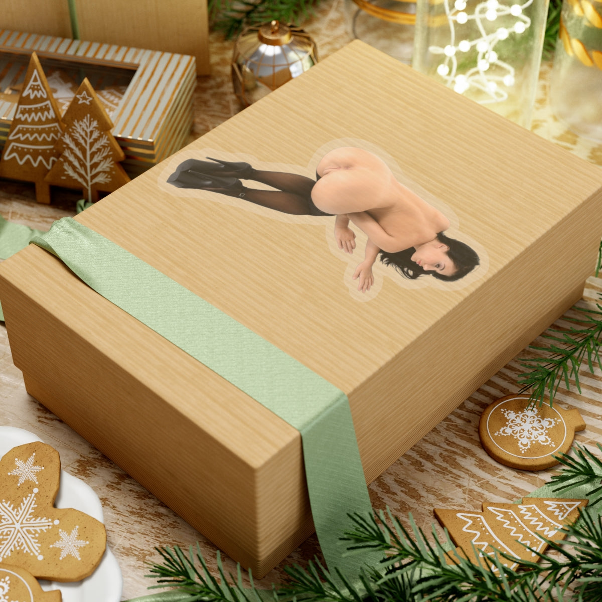 sexy brunette sticker big tits girl ass pinup model stickers