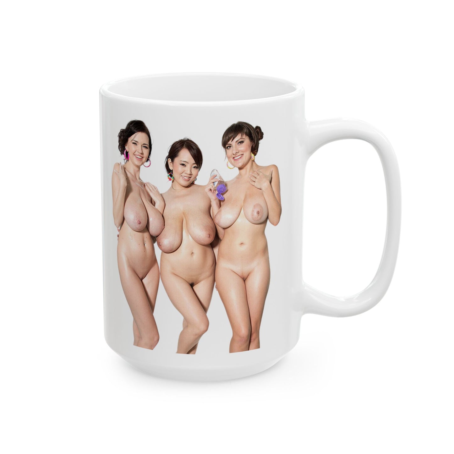 Big Tits Girls Mugs Adult Uncensured Sexy Woemen Nude Naked Pinup Ceramic Mug, (11oz, 15oz)