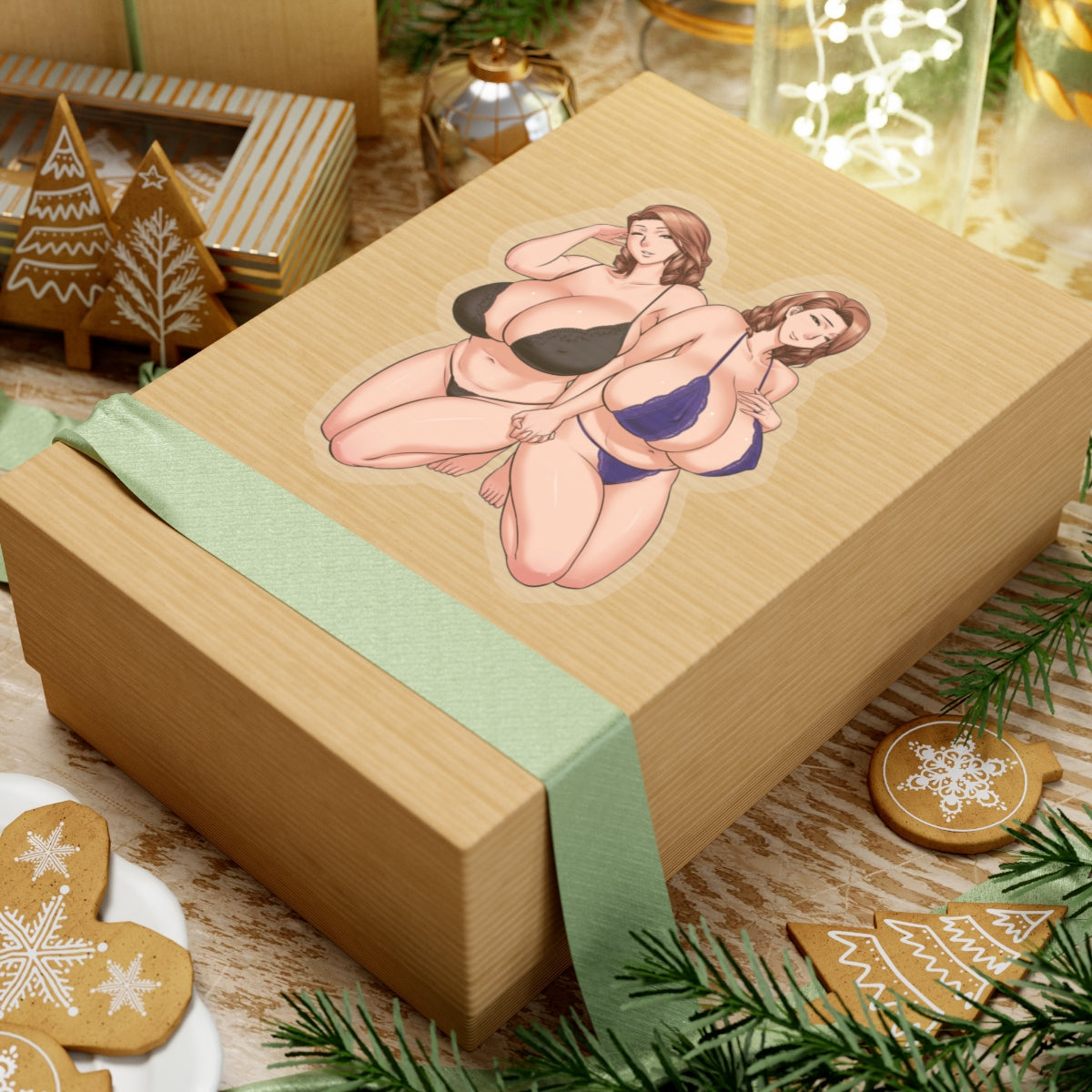 Hot Cartoon Twins Sticker Big Boobs Girls Cartoon Sticker Anime Stickers E74