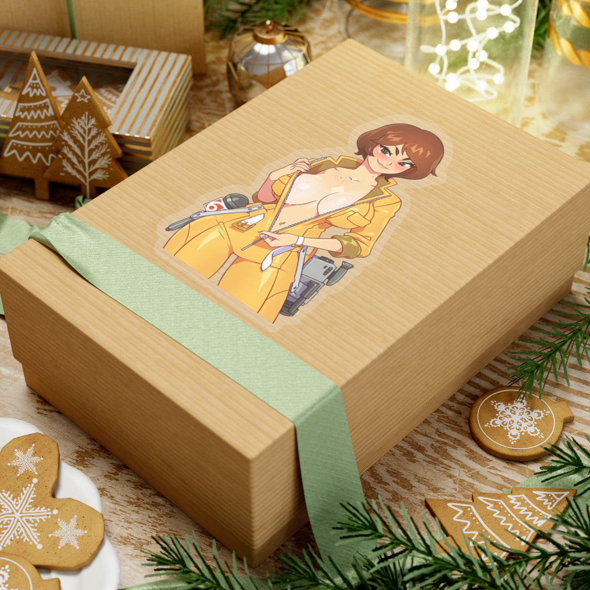 E44 April Sexy Cartoon Girl Sticker Funny Sticker Cute Anime Waifu Lewd Ecchi Manga Art Laptop Stickers