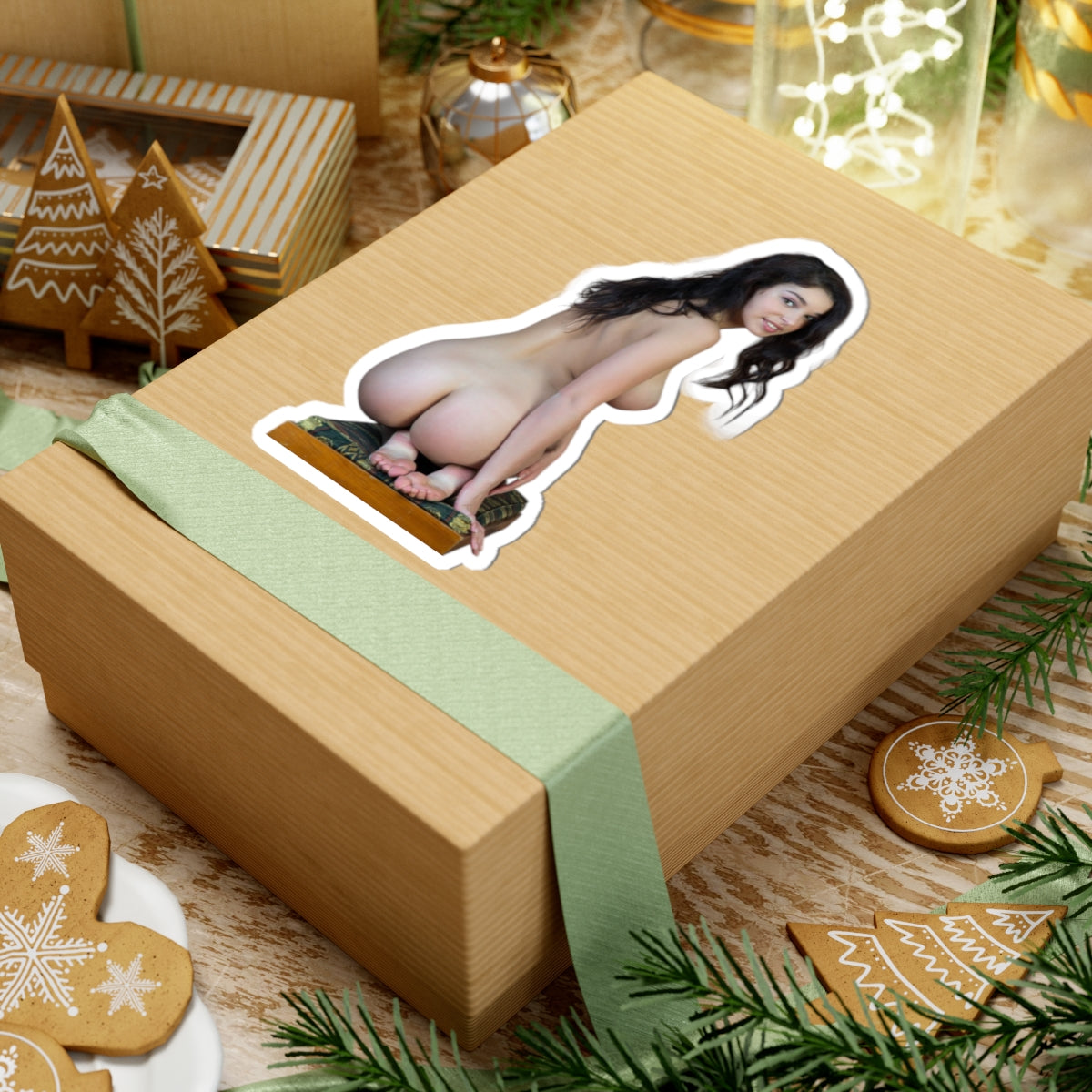 Adult Pinup Girl Sticker Sexy Nude Model Big Bust Vinyl Car Laptop Decal