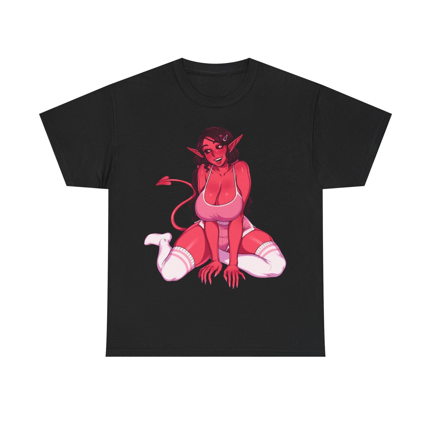 Anime Succubus Pink Demon Girl T-shirt – Hentaii Lewd Ecchi Shirt for Men and Women TS56