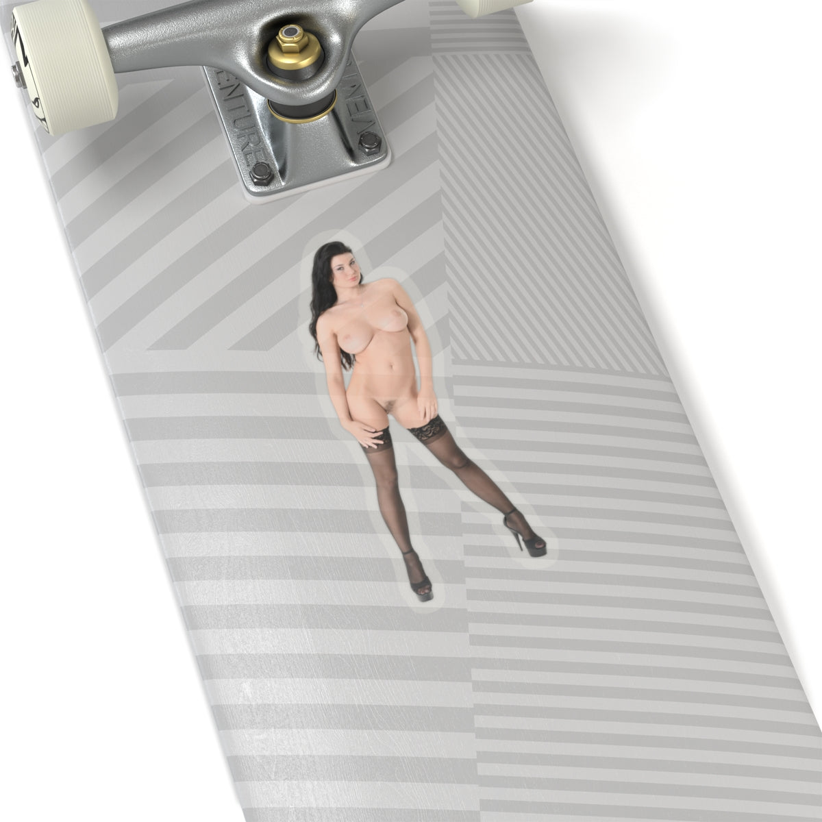 sexy brunette sticker naked pinup model stickers