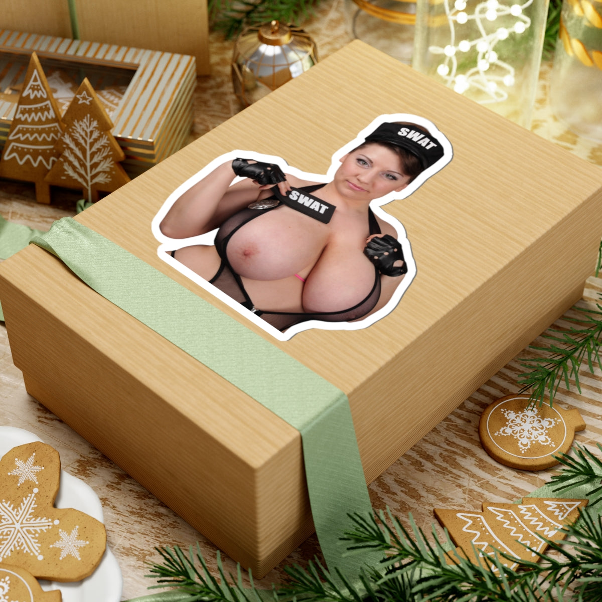 SWAT Sticker Sexy Big Boobs Model
