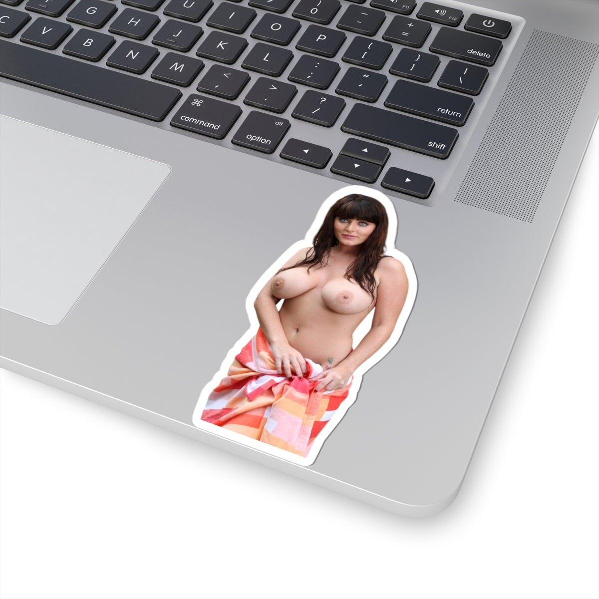 Sexy Woman With Beautiful Eyes Sticker, Gorgeous Girl in Towel Decal, Pinup Style Female Sticker