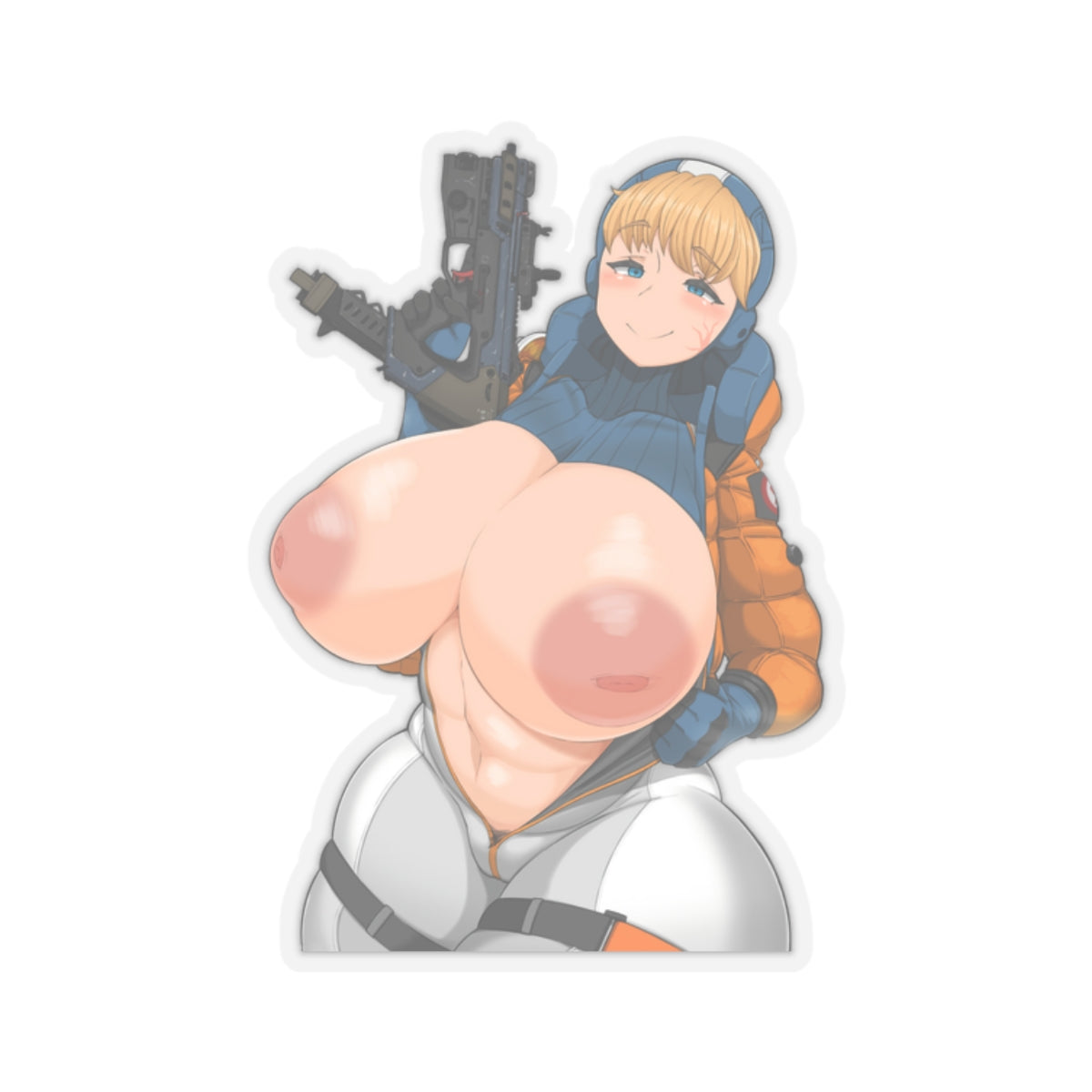 Naked Anime Girl Trooper Cute Kawaii Cartoon Women Military Sticker Vinyl Stickers E467