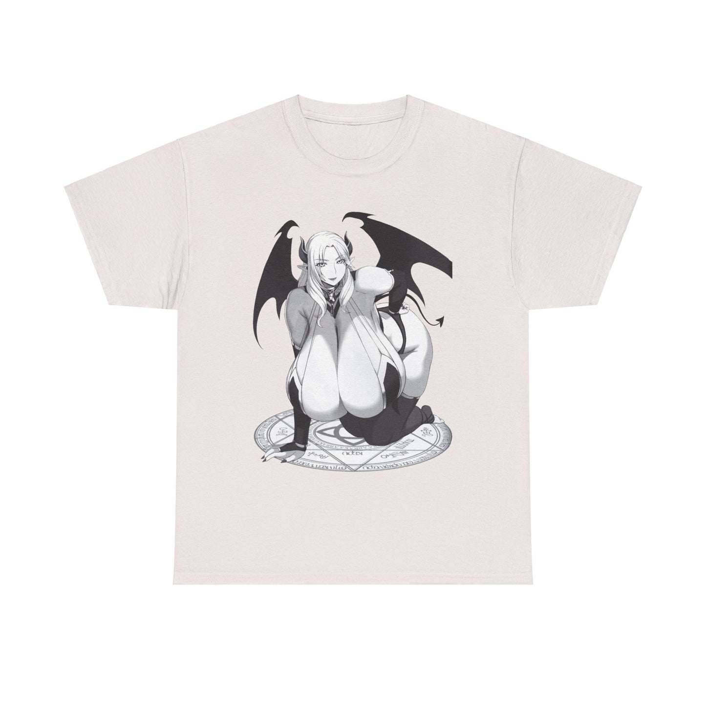 Hot Succubus Girl T-shirt Anime T-shirts Cartoon Shirt Big Tits Women Sexy Art  White Tshirt Sizes From M to 5XL