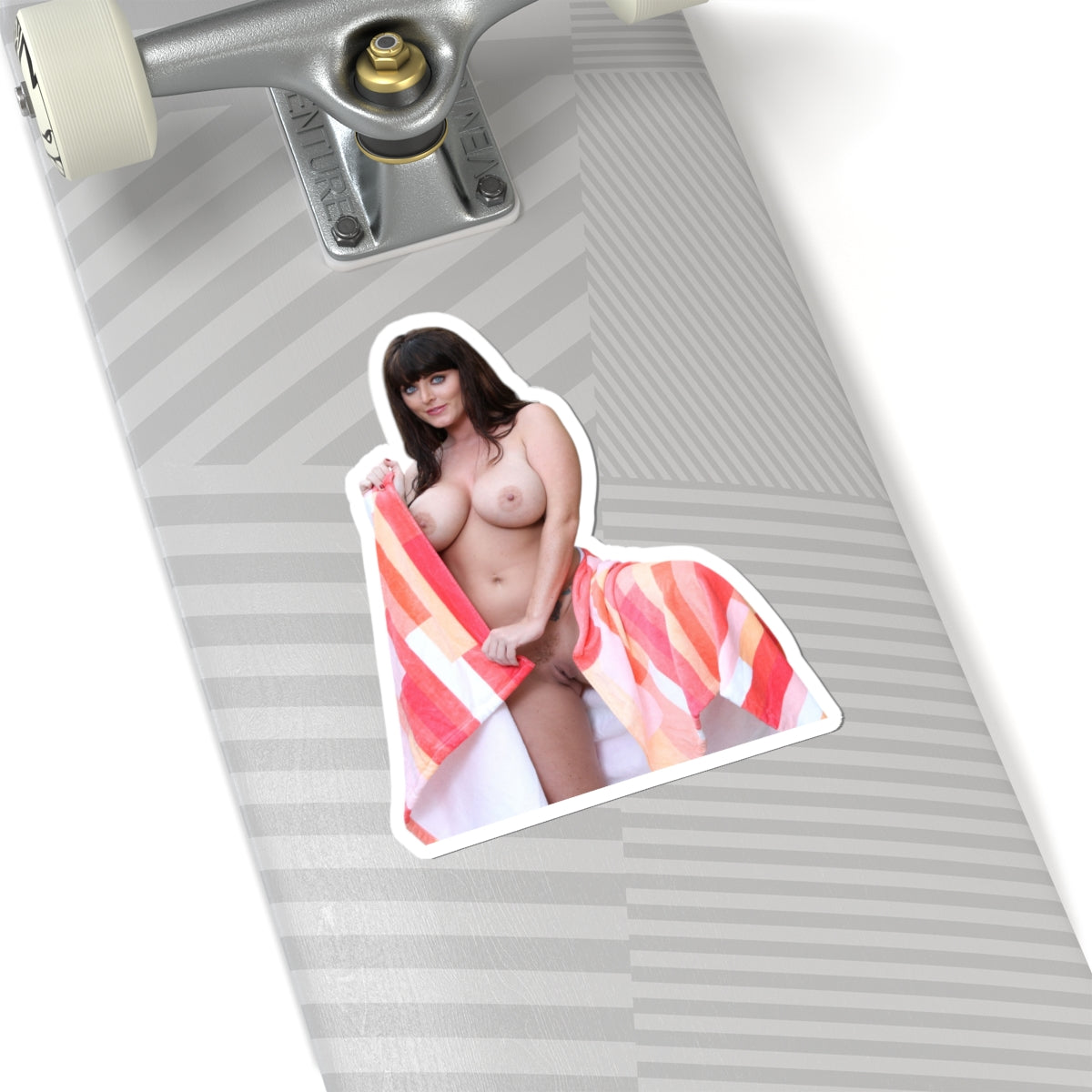 Sexy Beautiful Woman Sticker, Pretty Girl With Stunning Eyes, Towel Pinup Vinyl Decal