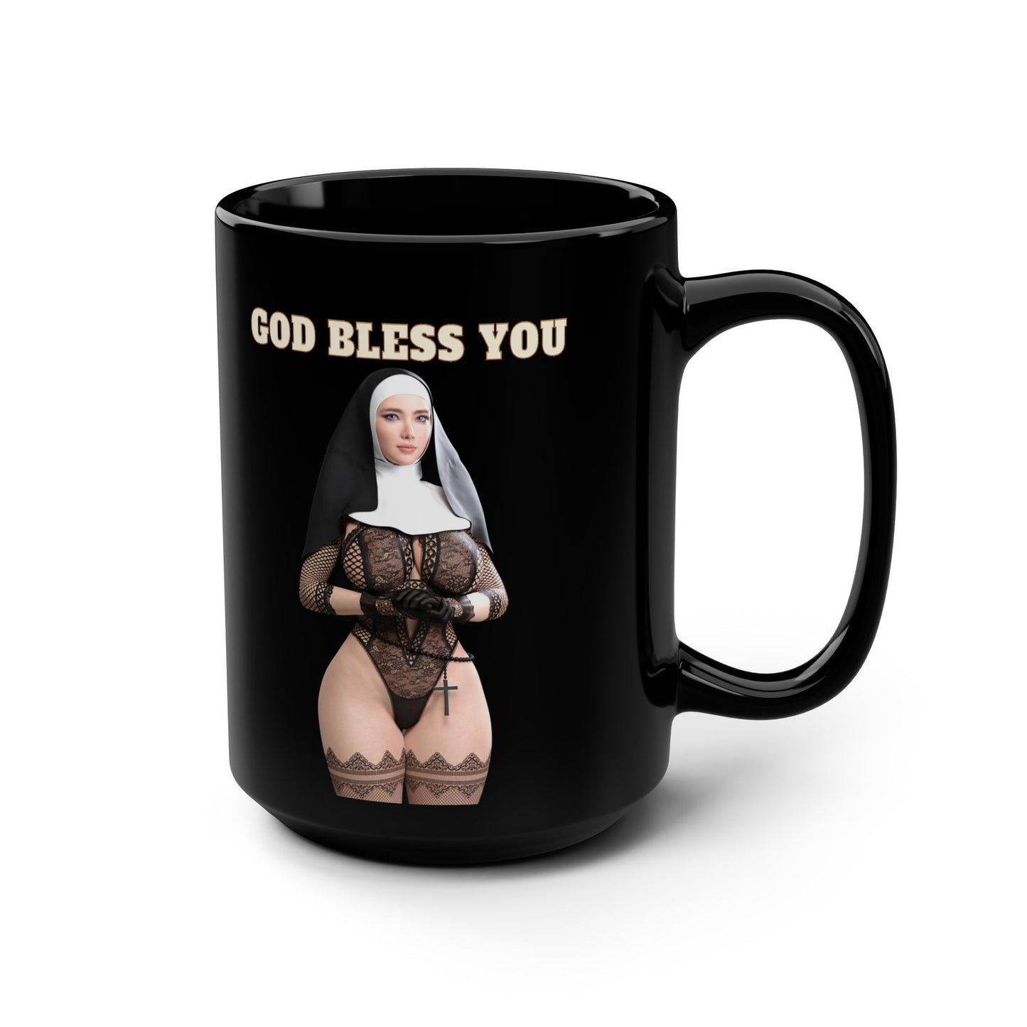 Sexy Nun Mug,Hot Model,Big Boobs Girl,Birthday Gift For Men,Funny Mugs,Mugs For Him,11oz 15oz Black or White Mugs,M2DD