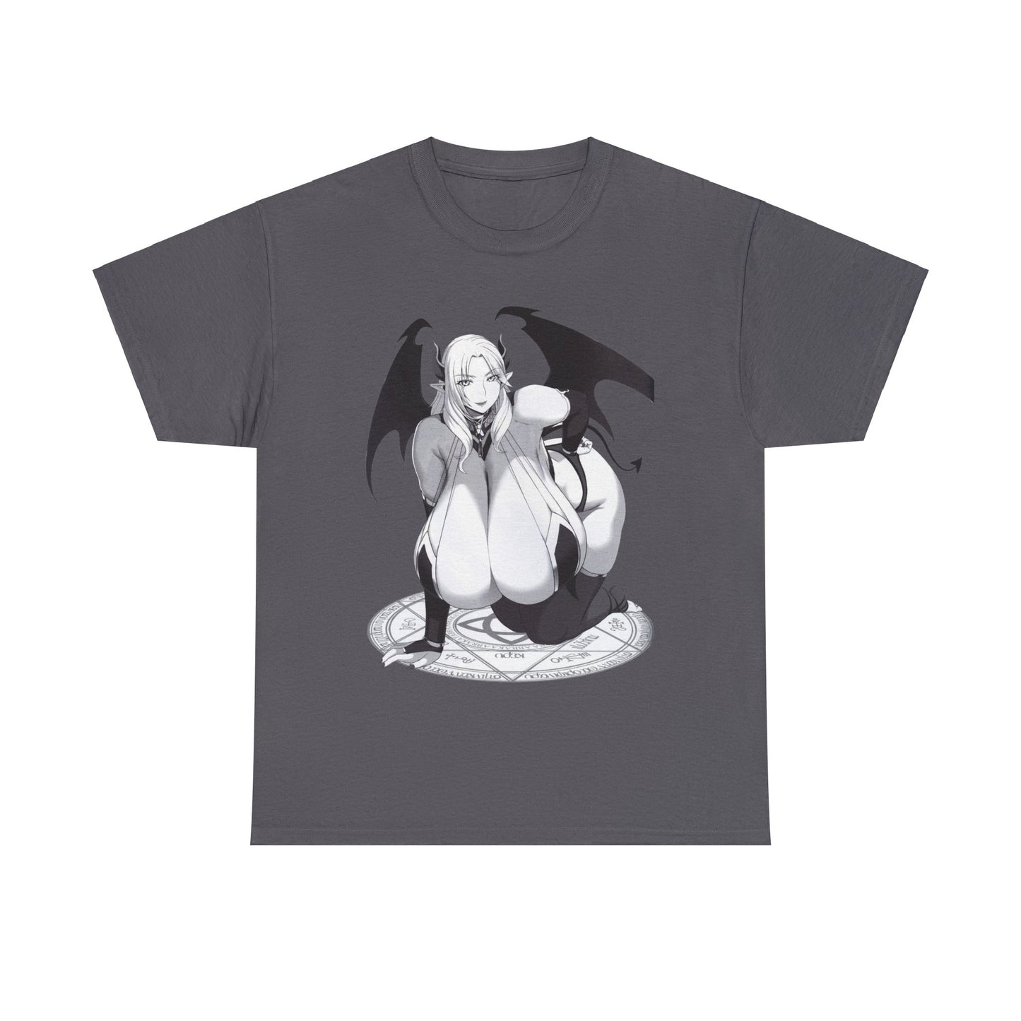 Hot Succubus Girl T-shirt Anime T-shirts Cartoon Shirt Big Tits Women Sexy Art  White Tshirt Sizes From M to 5XL