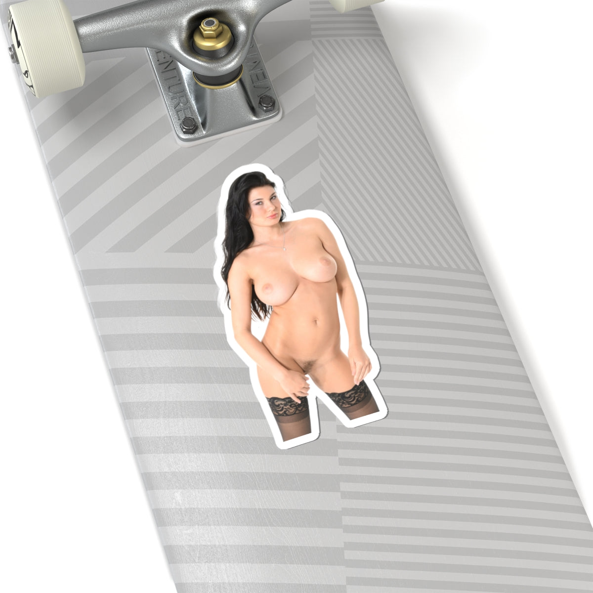 sexy brunette sticker big tits girl pinup model stickers