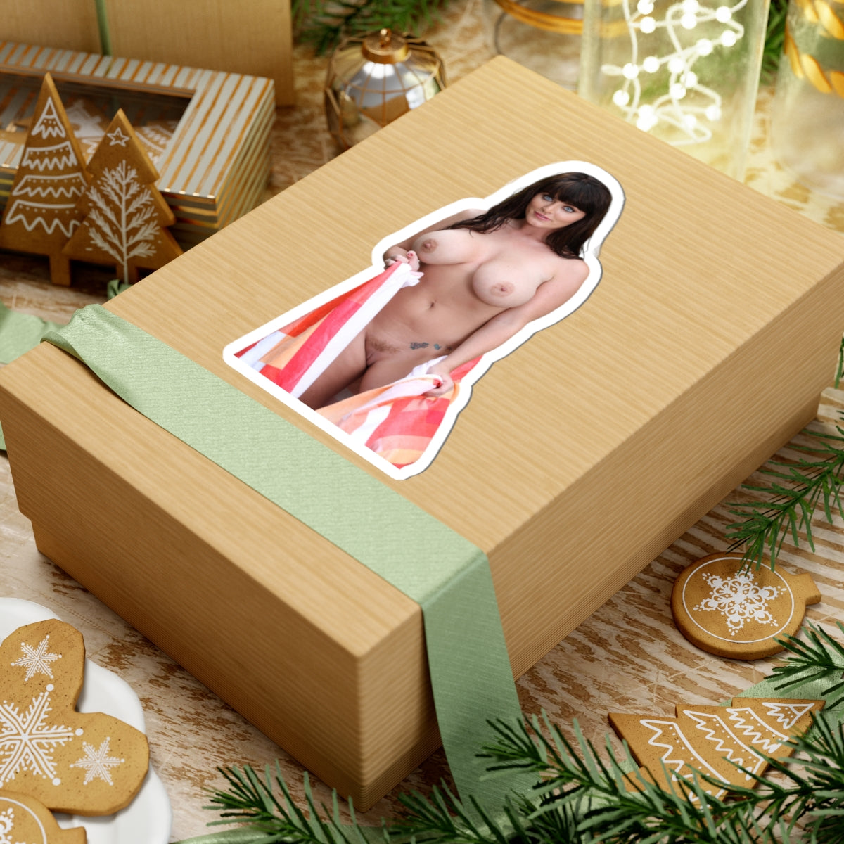 Beautiful Female Sticker, Sexy Girl With Gorgeous Eyes, Woman in Towel Pinup Decal,Mature Stickers