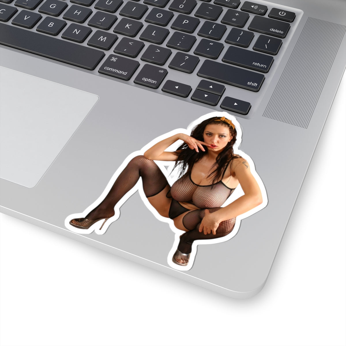 Hot Pinup Beauty on Chair Large Bust Adult Sticker Decal