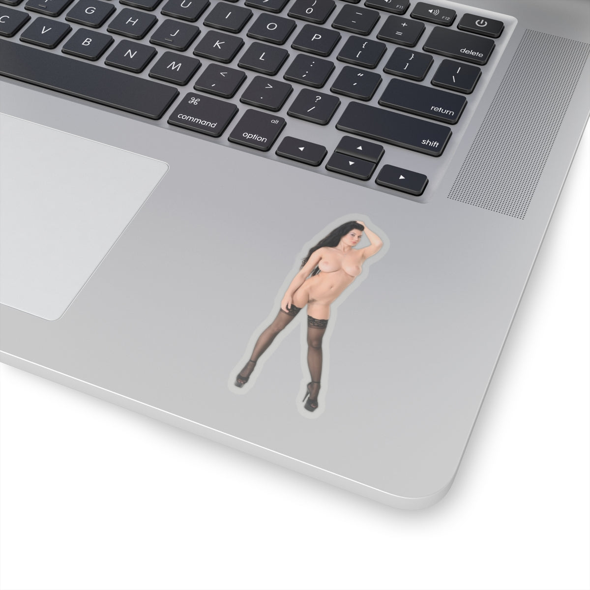 sexy brunette sticker nude pinup model stickers