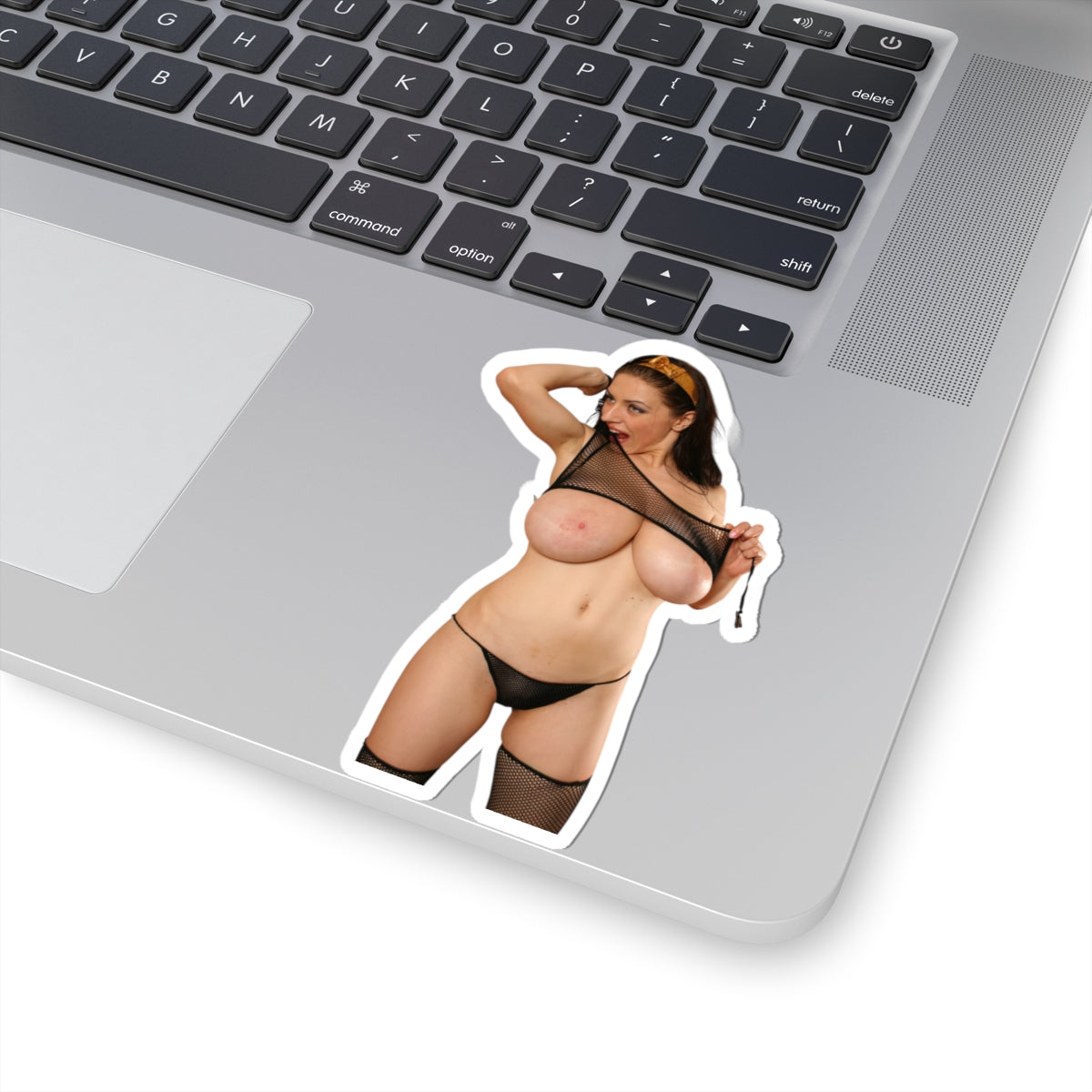 Sensual Naked Huge Tits Girl Pin-Up Style Big Chest Decorative Sticker