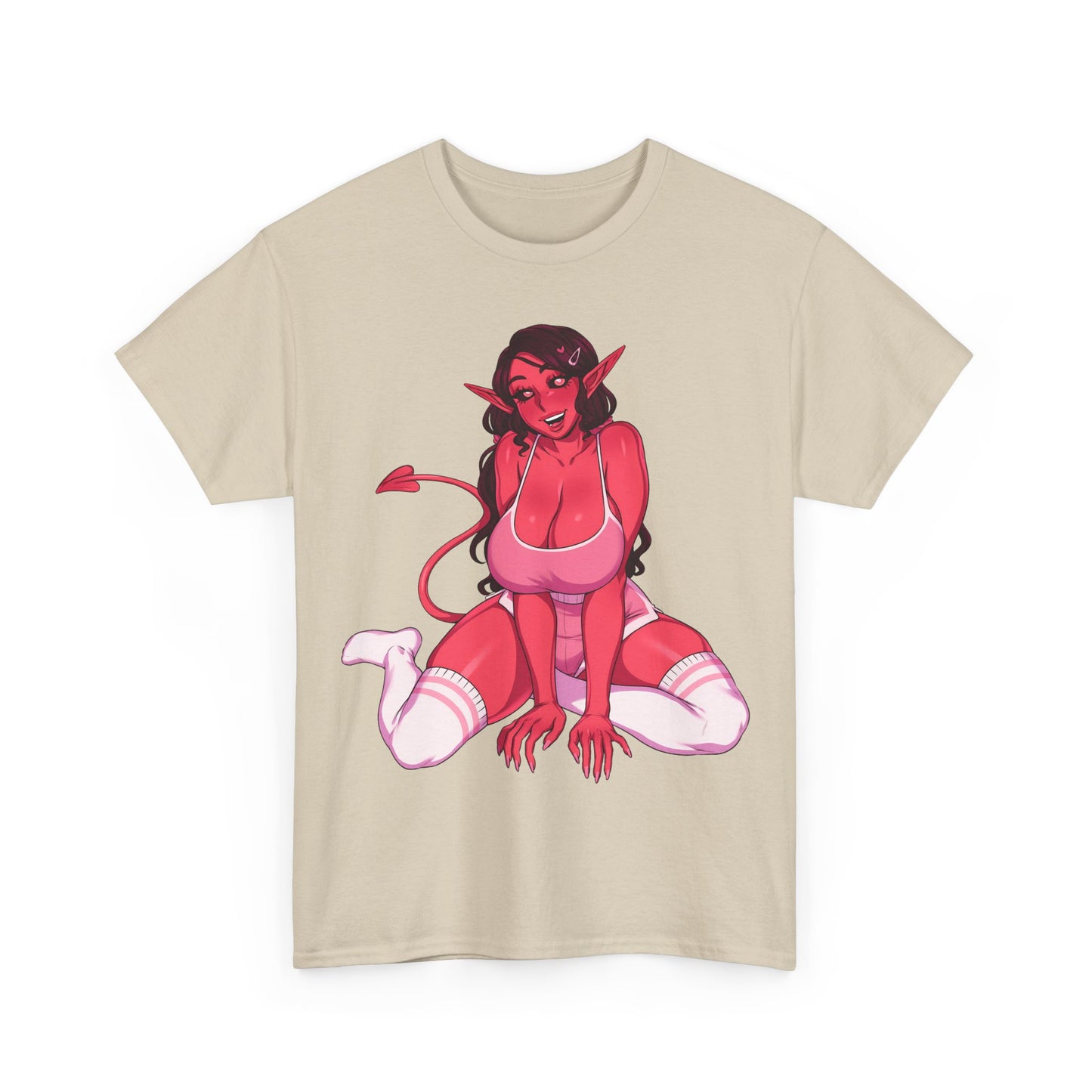 Anime Succubus Pink Demon Girl T-shirt – Hentaii Lewd Ecchi Shirt for Men and Women TS56