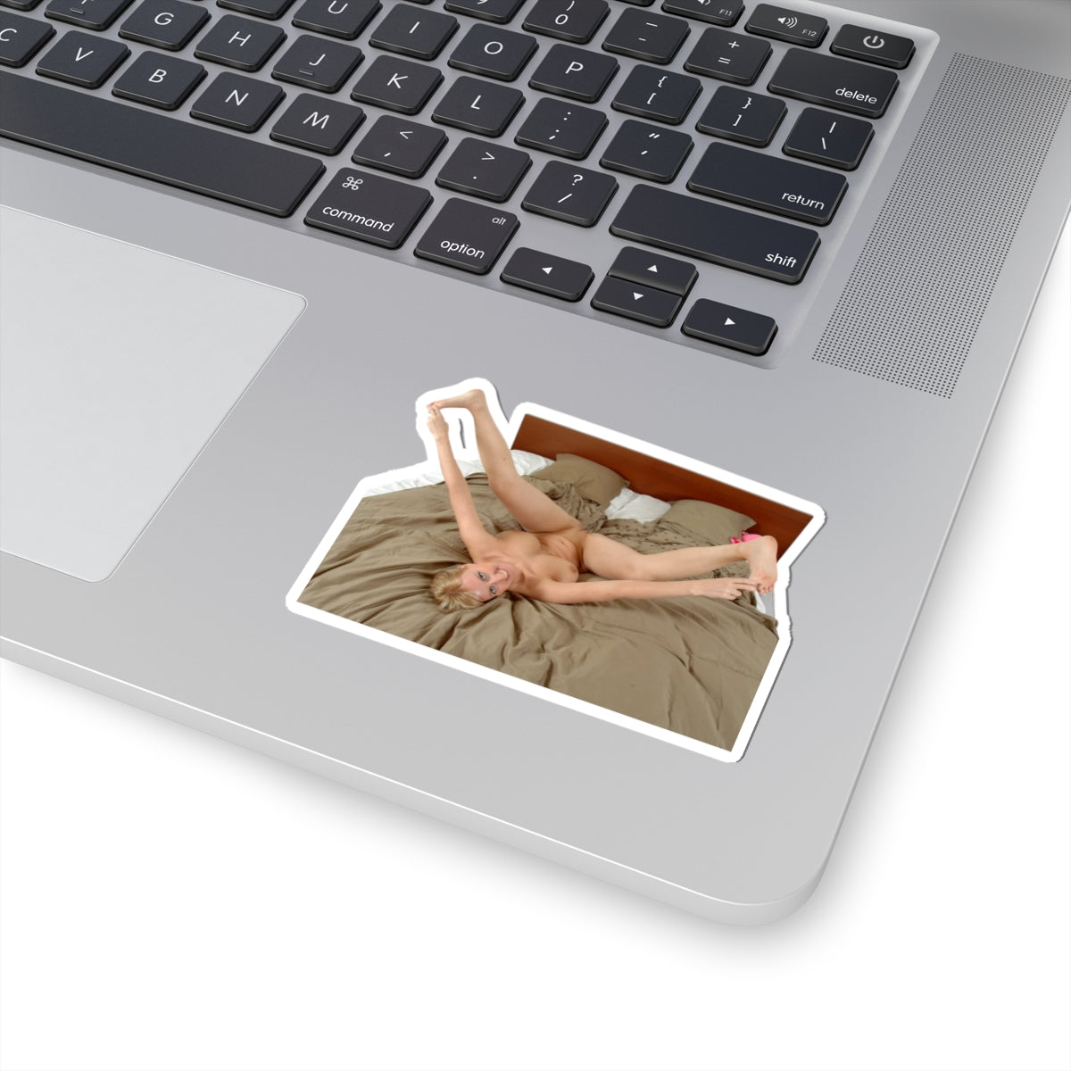 Naked Girl on the Bed Sticker