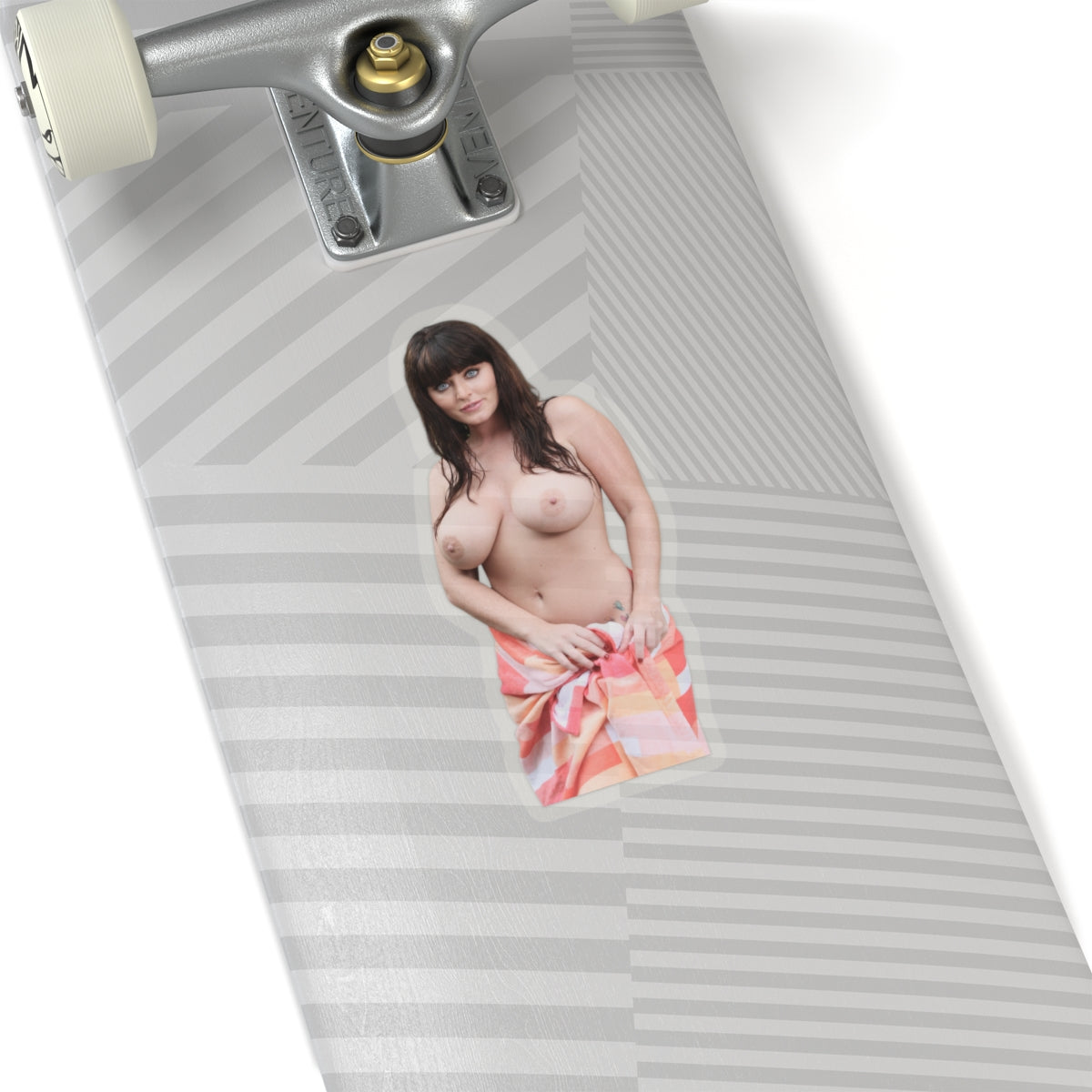 Sexy Woman With Beautiful Eyes Sticker, Gorgeous Girl in Towel Decal, Pinup Style Female Sticker