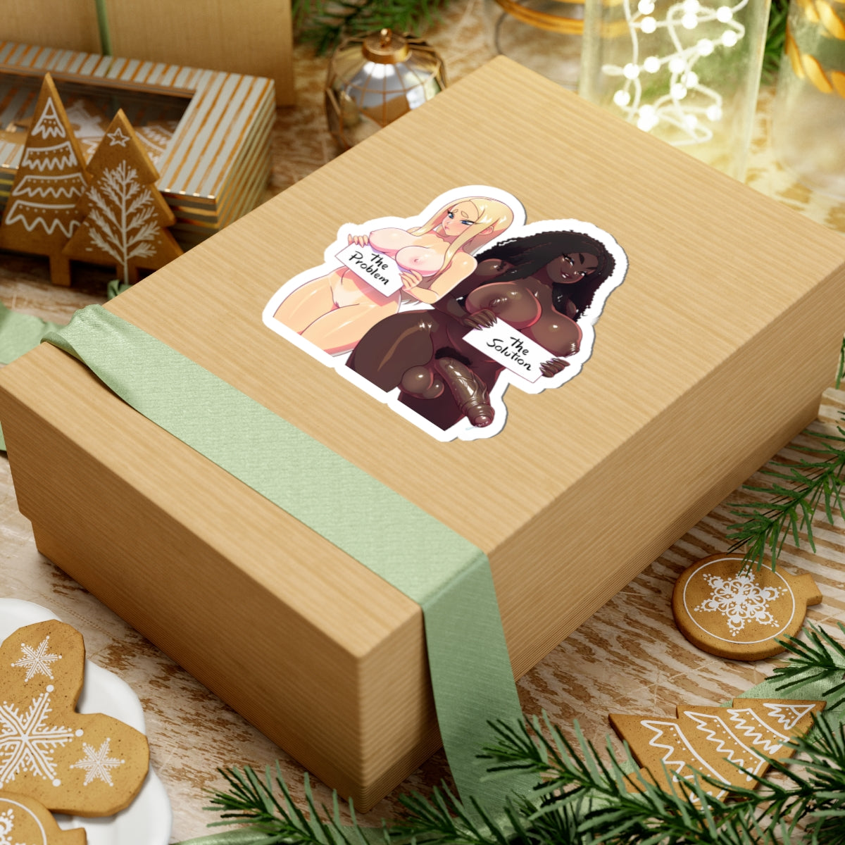 Futanari Black Girl Sticker Anime Girl Hentai Sticker Text Decals