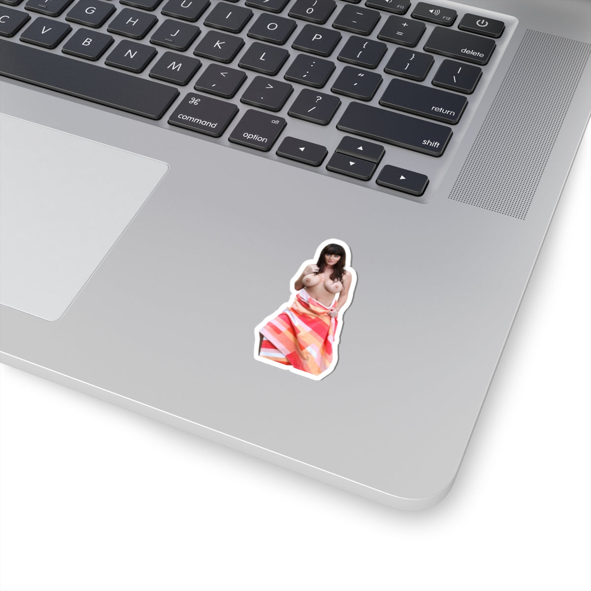 Gorgeous Woman With Beautiful Eyes Sticker, Sexy Towel Girl Decal, Pinup Female Artwor
