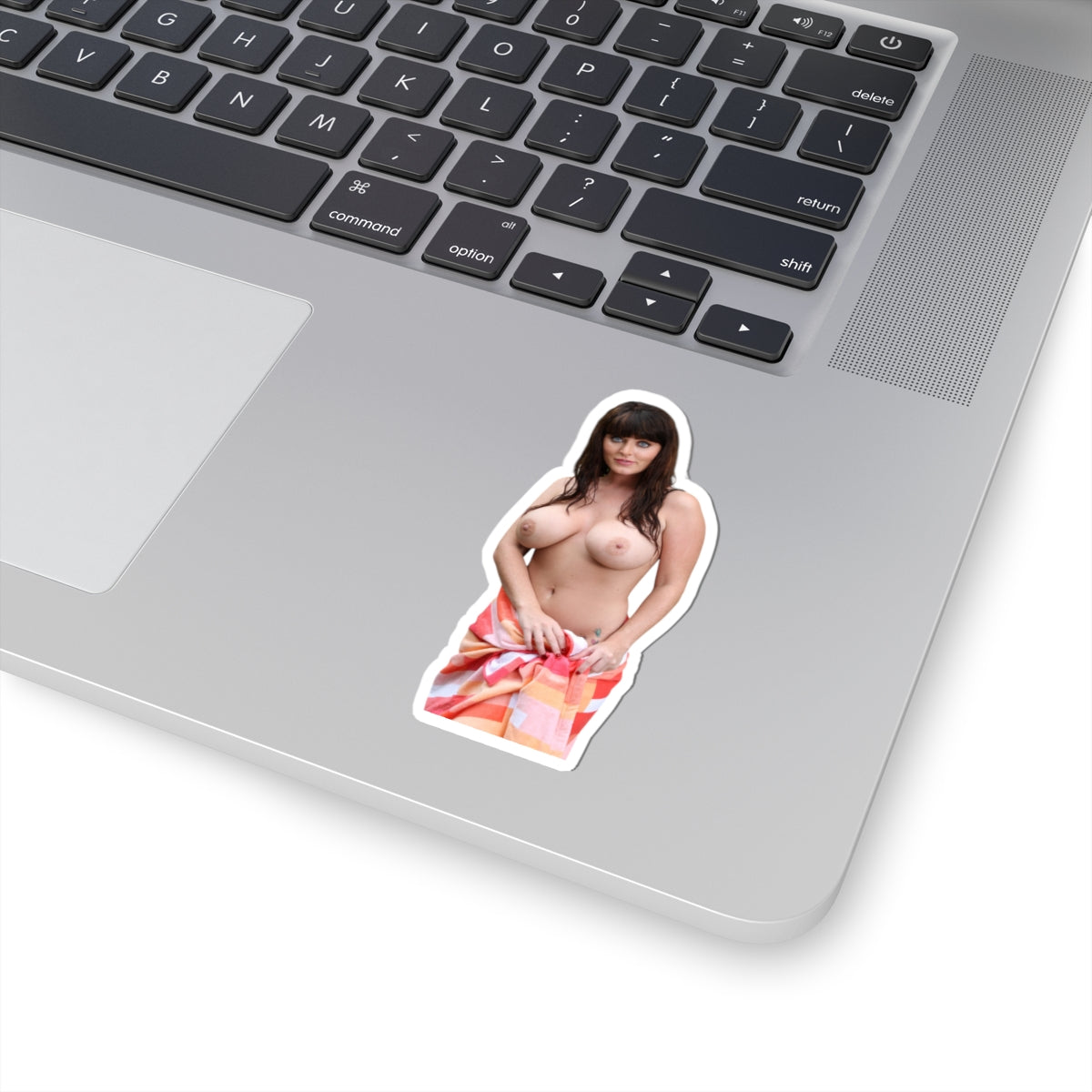 Sexy Woman With Beautiful Eyes Sticker, Gorgeous Girl in Towel Decal, Pinup Style Female Sticker