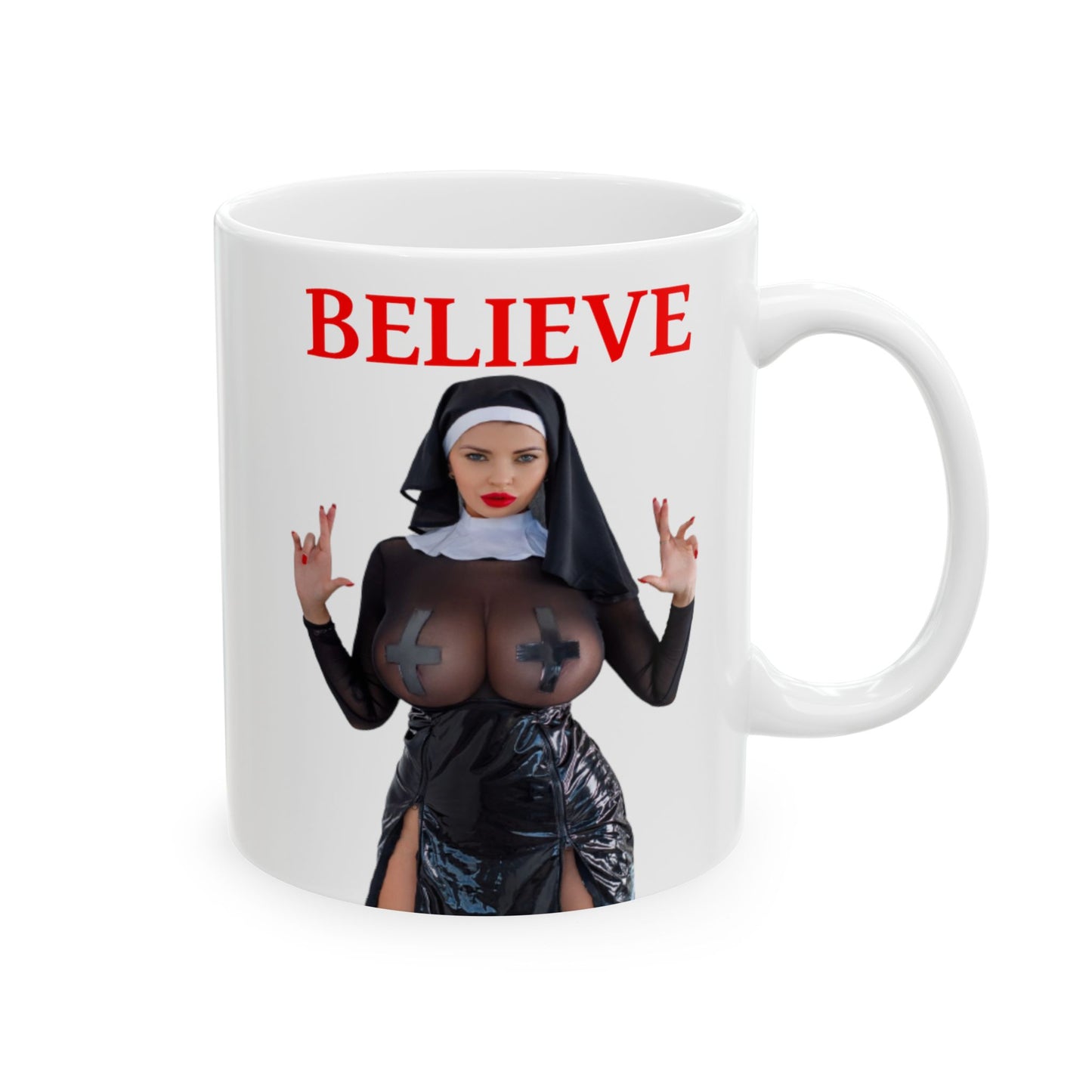 Hot Sexy Nun Mug,Mugs For Men,Mug For Him,Big Breast Girl,Pinup Women,Christianity Christian beliefs Christian theology Jesus Christ Bible Church Salvation Faith Prayer Worship Gospel,M1A