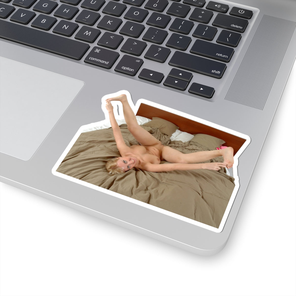 Naked Girl on the Bed Sticker