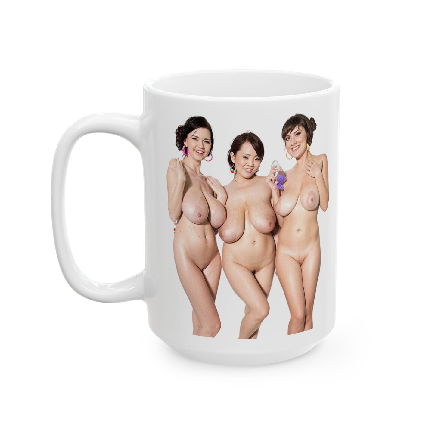 Big Tits Girls Mugs Adult Uncensured Sexy Woemen Nude Naked Pinup Ceramic Mug, (11oz, 15oz)