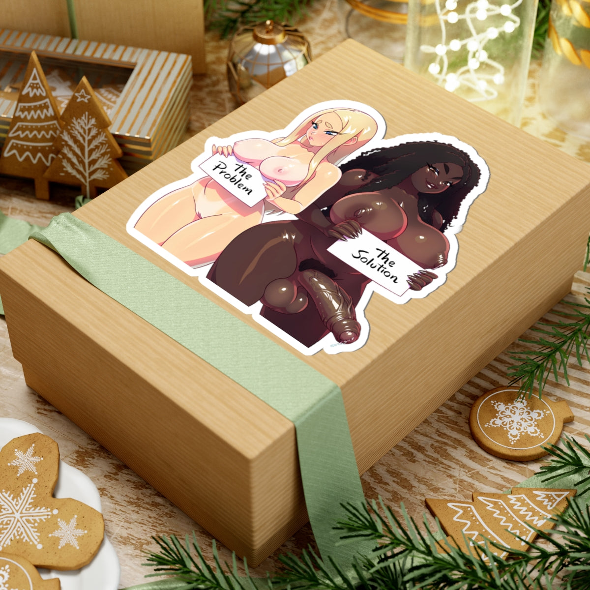 Futanari Black Girl Sticker Anime Girl Hentai Sticker Text Decals