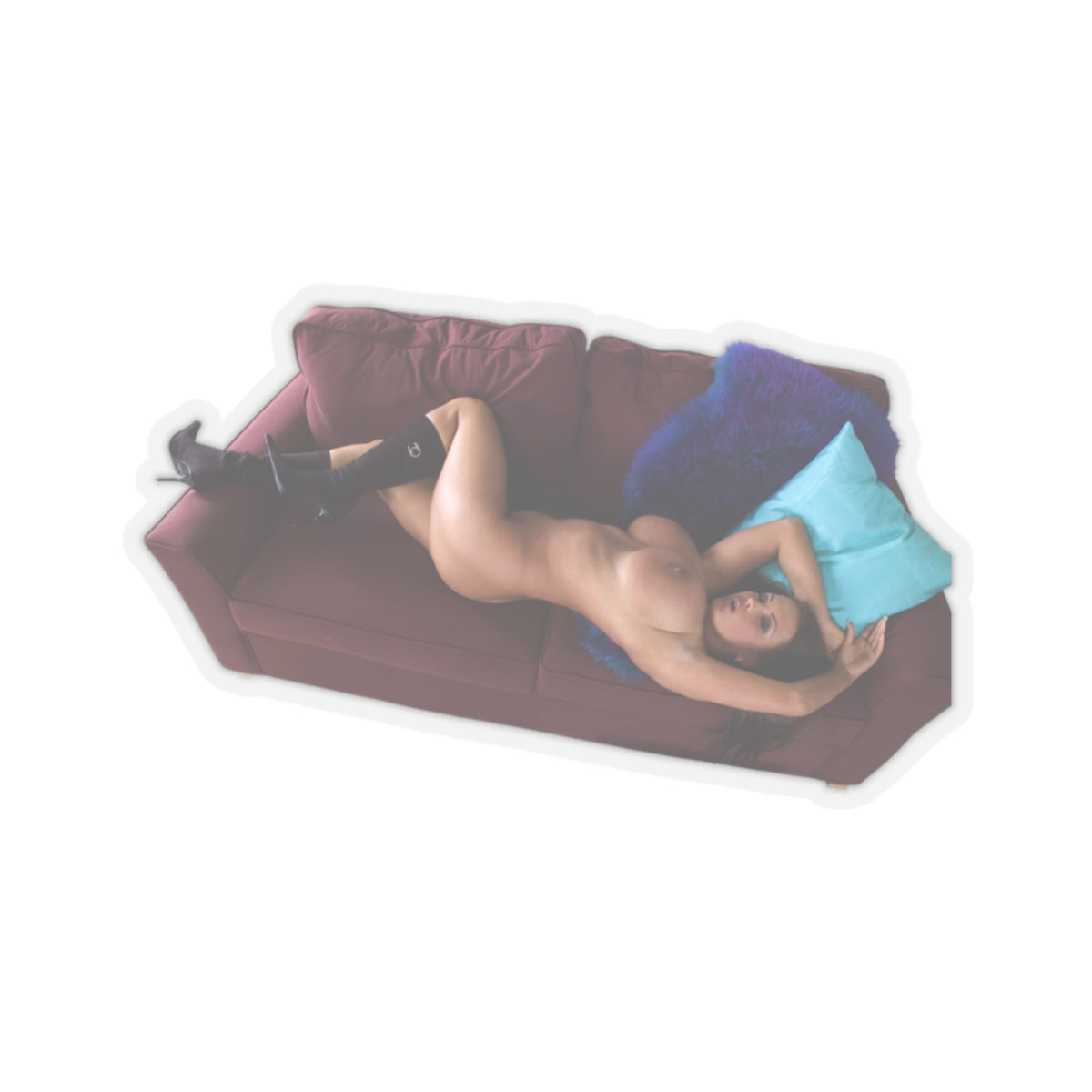 Naked Sexy Girl on the Bed Sticker