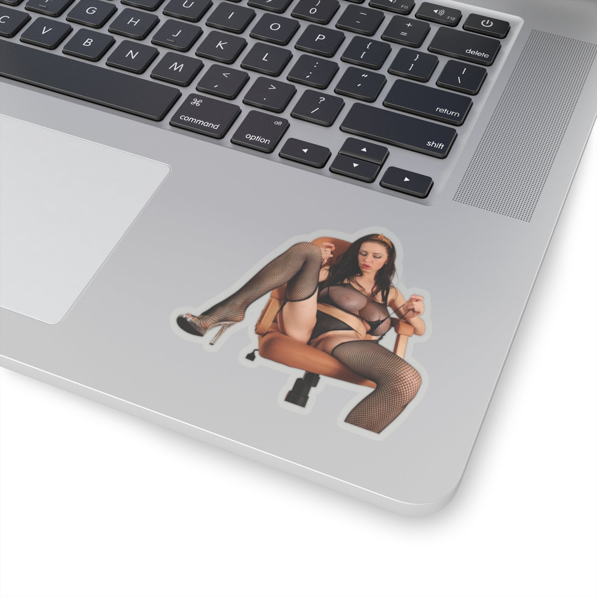 Sexy Nude Pin-Up Girl Sitting on Chair Big Bust Vinyl Sticker Decal