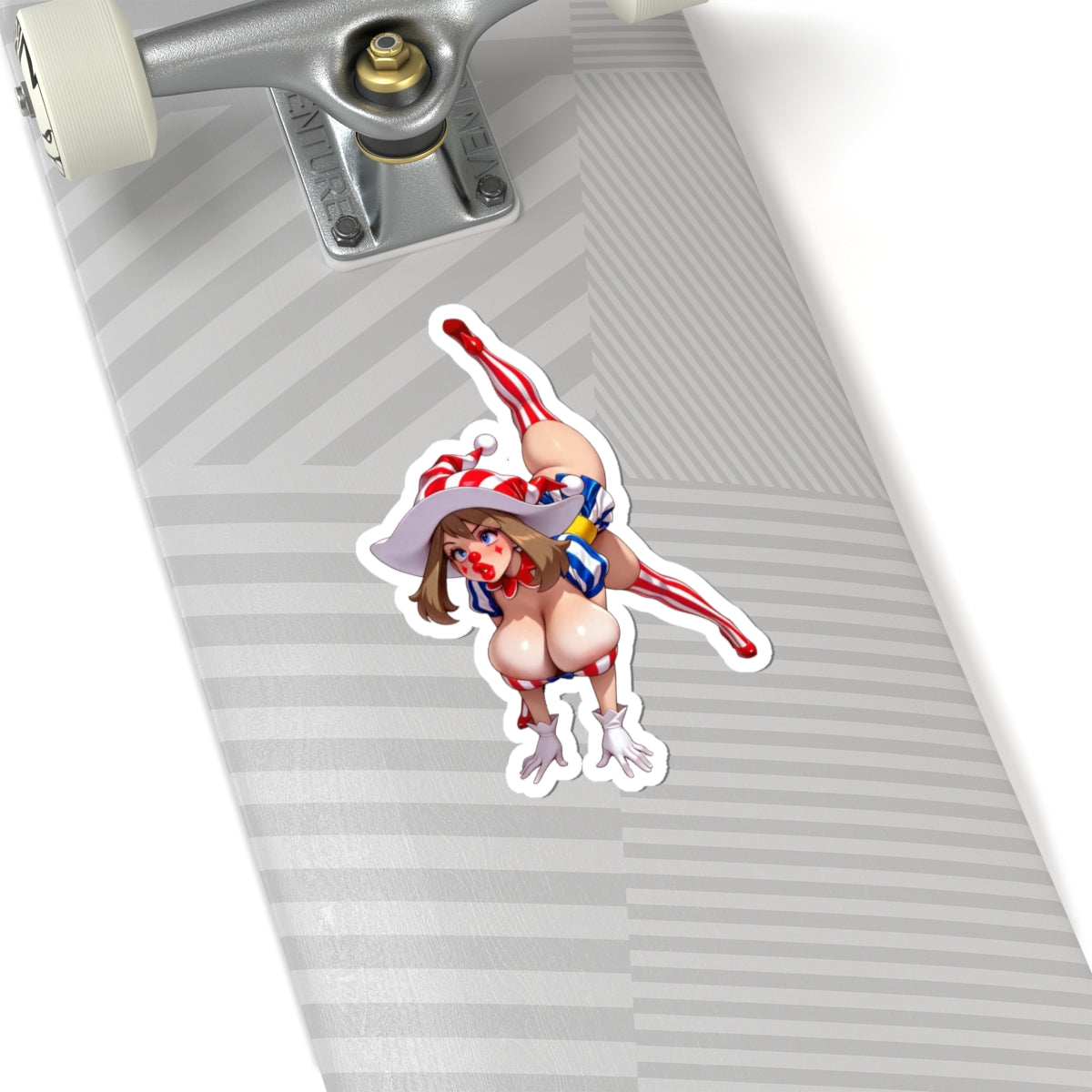 Clown Anime Girl Sticker – Hentaii Uncensored Stickers – Funny Cartoon Vinyl Decals – 4 Sizes White or Transparent E1362