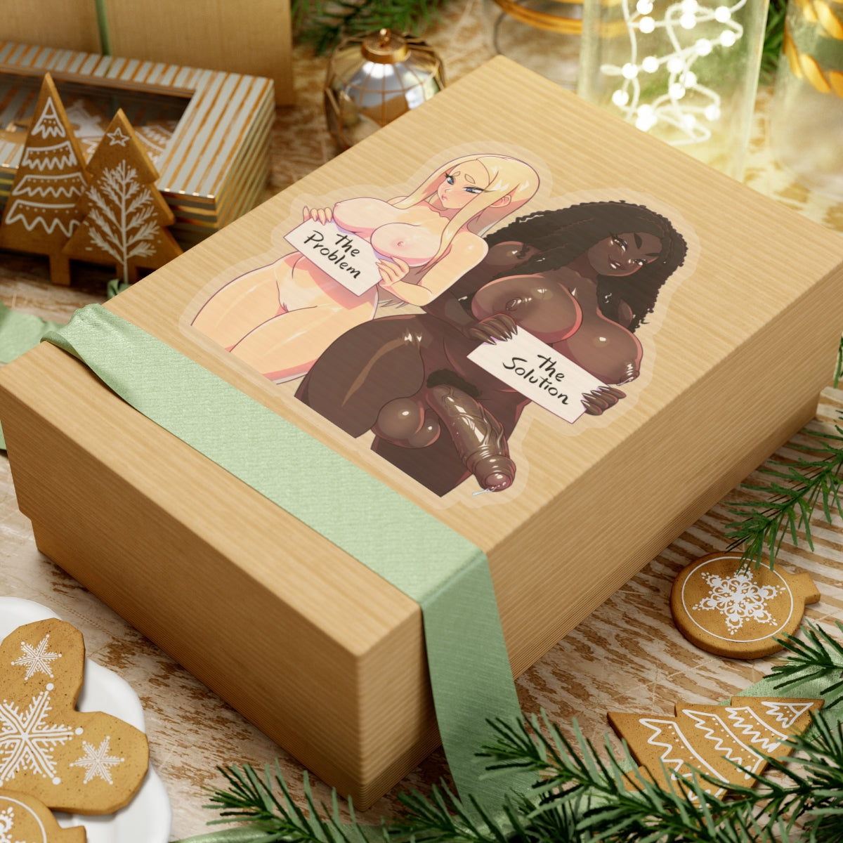 Futanari Black Girl Sticker Anime Girl Hentai Sticker Text Decals