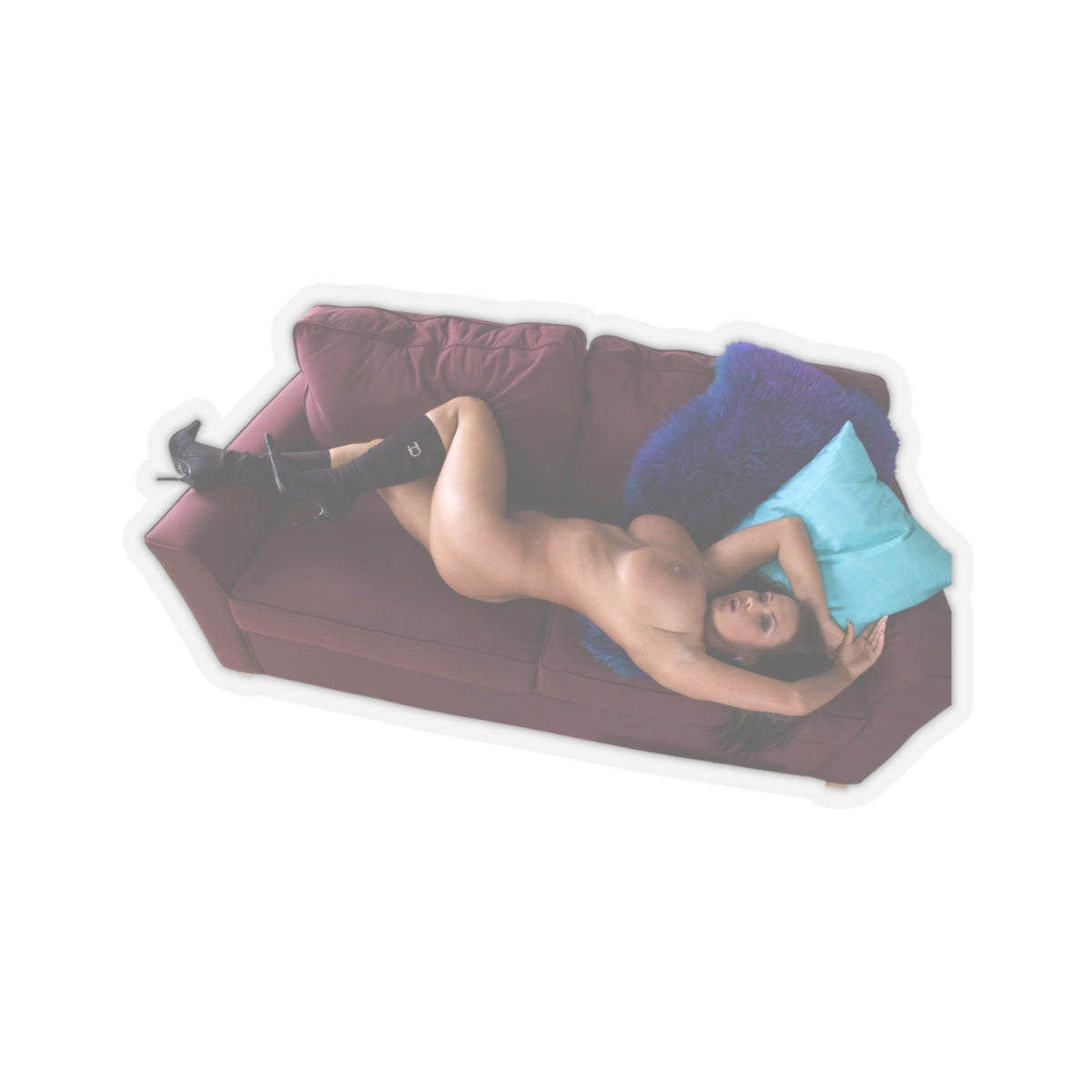 Naked Sexy Girl on the Bed Sticker