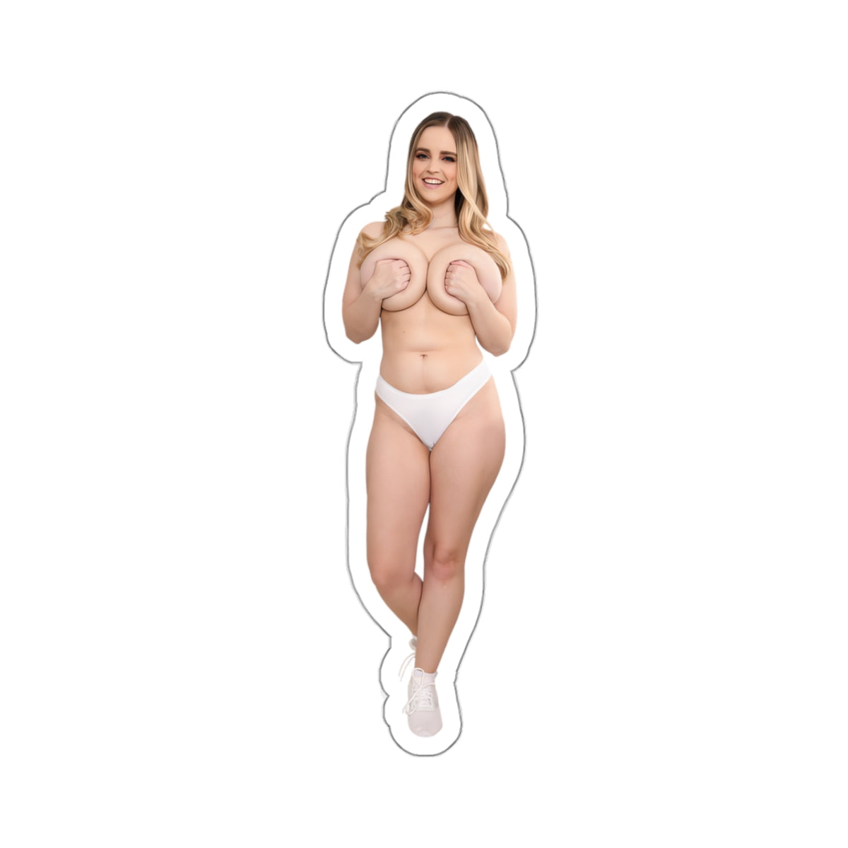 Stunning Women Sticker Beautiful Blond Pinup Stickers Sexy Girl Hot Model Vinyl Transparent or White Stickers E482