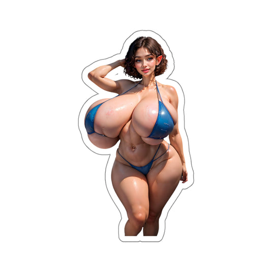 Bimbo Sticker Funny Lewd Anime Stickers Ecchi Cartoon AI Generated White or Transparen 4 Sizes E391