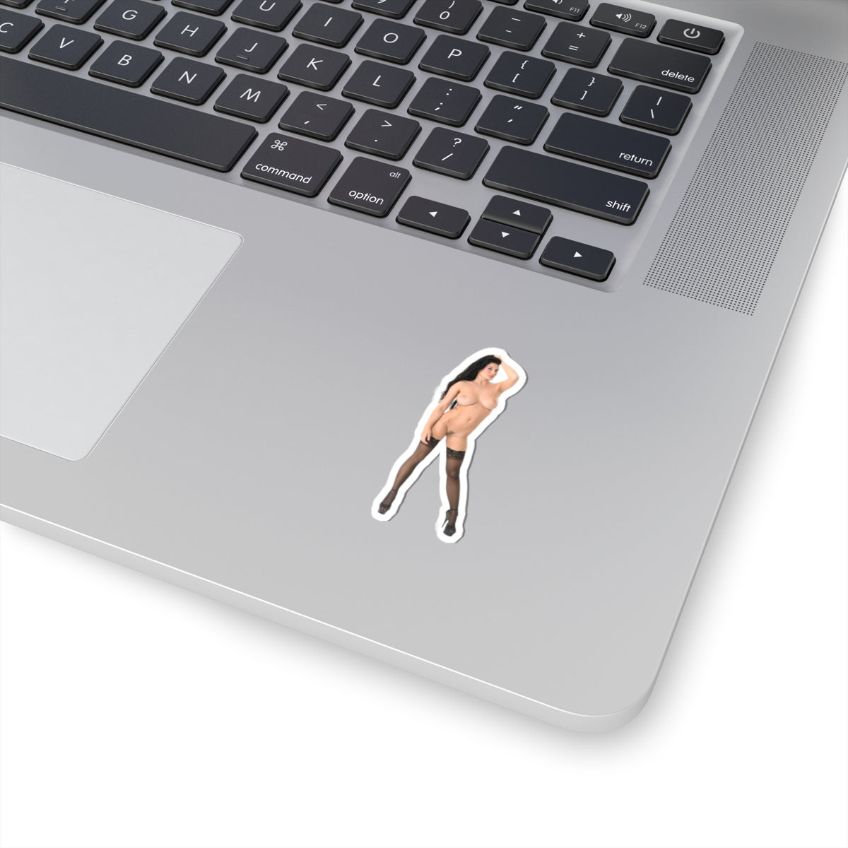 sexy brunette sticker nude pinup model stickers