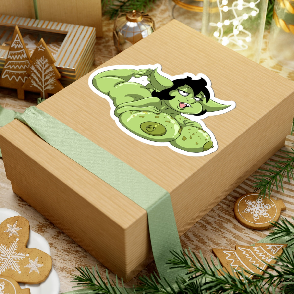 Anime Fantasy Goblin Pin-Up Sticker – Adult Lewd Decal