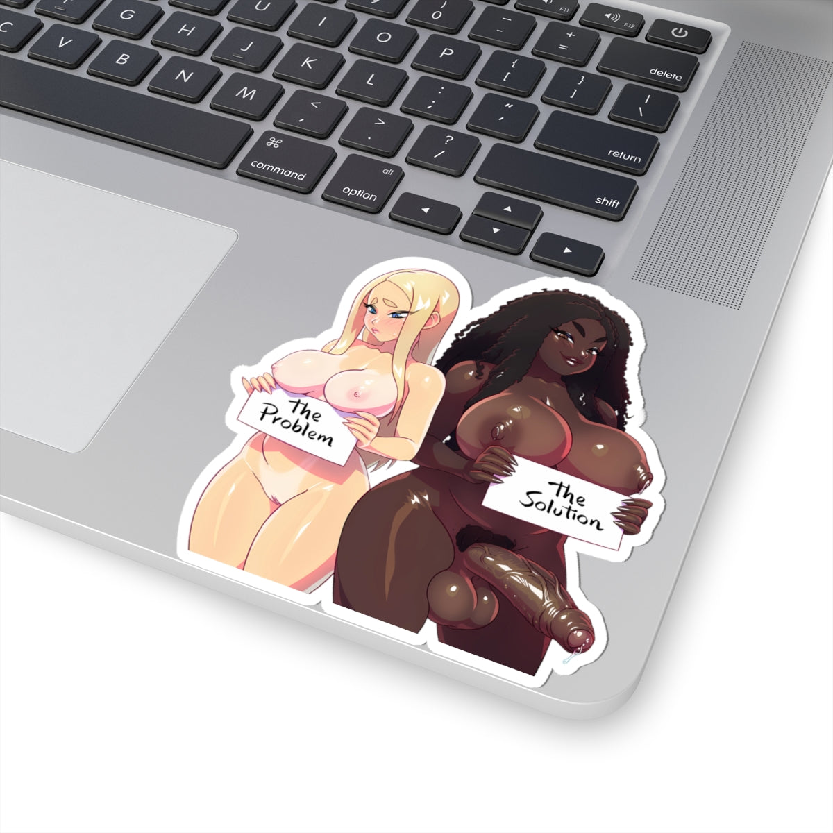 Futanari Black Girl Sticker Anime Girl Hentai Sticker Text Decals