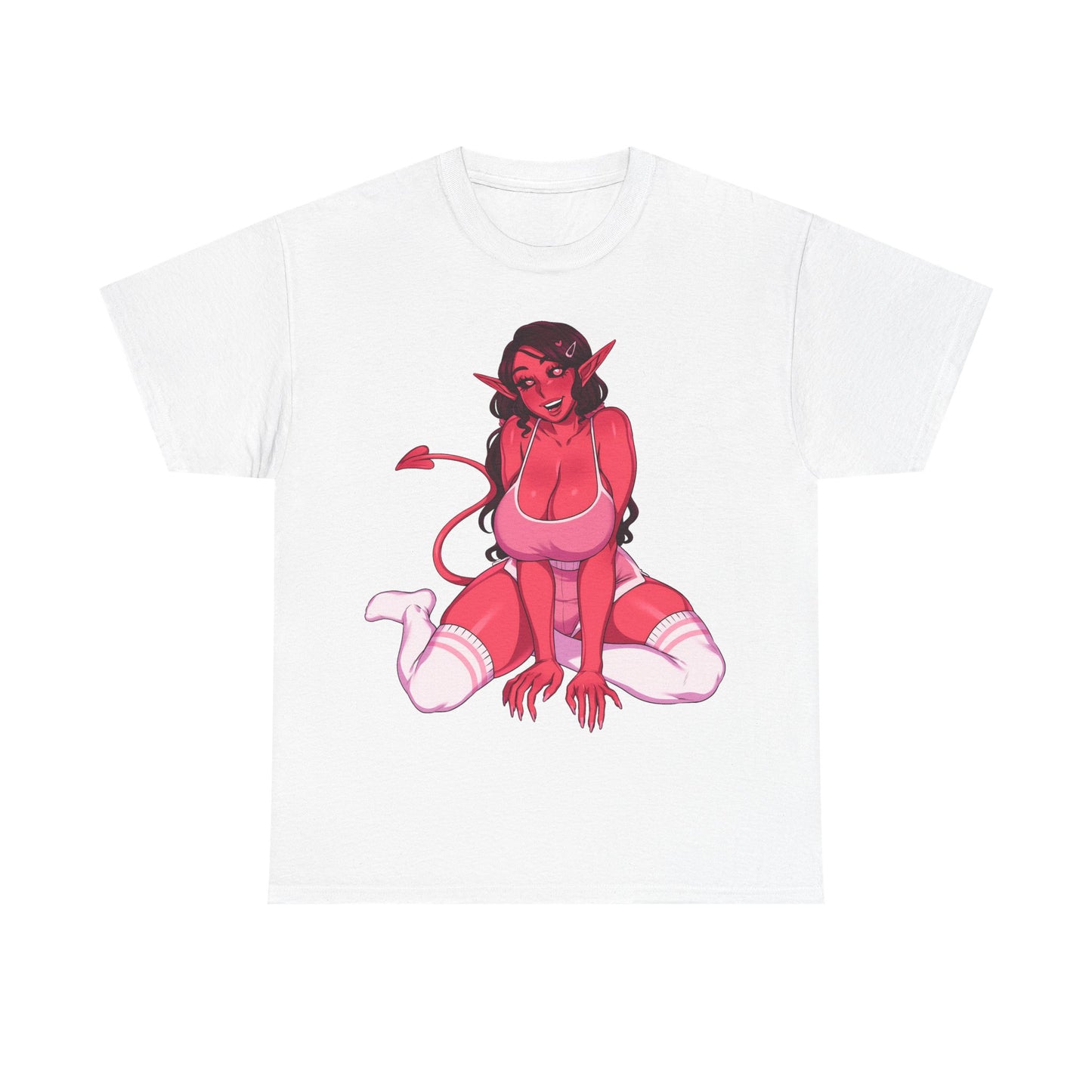 Anime Succubus Pink Demon Girl T-shirt – Hentaii Lewd Ecchi Shirt for Men and Women TS56