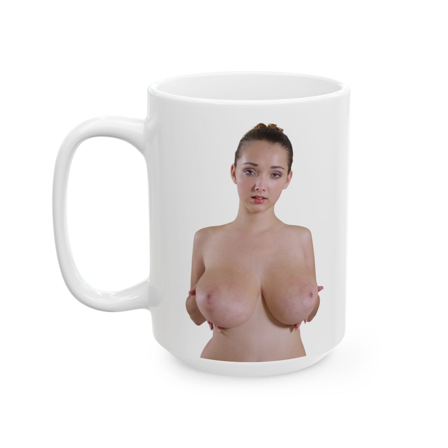 Big Boobs Girl Mugs Sexy Huge Tits Women Uncensored Adult Ceramic Mug, (11oz, 15oz)