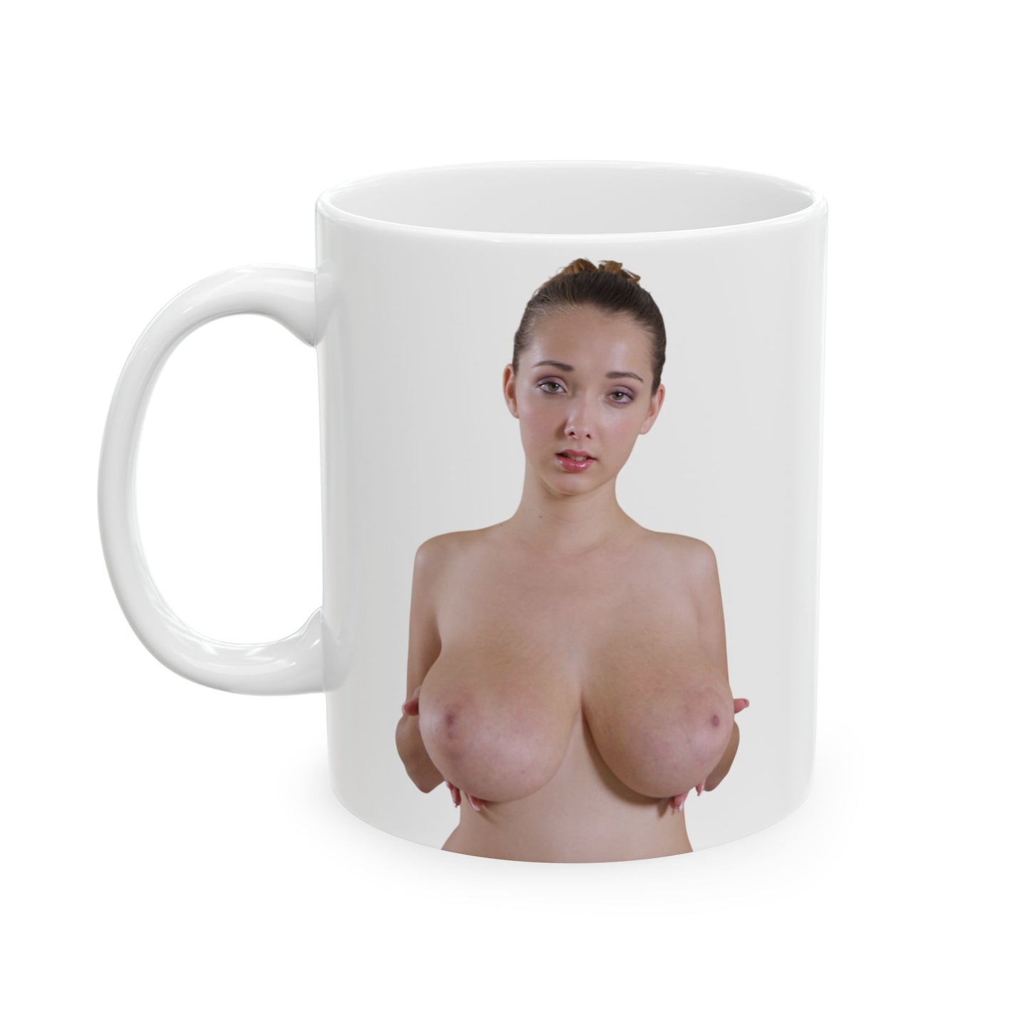 Big Boobs Girl Mugs Sexy Huge Tits Women Uncensored Adult Ceramic Mug, (11oz, 15oz)
