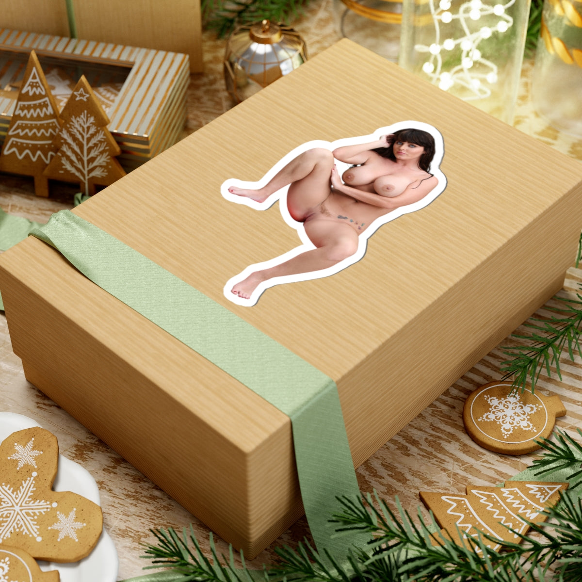 Sexy Pinup Woman Sticker, Beautiful Girl With Stunning Eyes, Towel Girl Vinyl Decal,Nude Naked Erotic Stickers