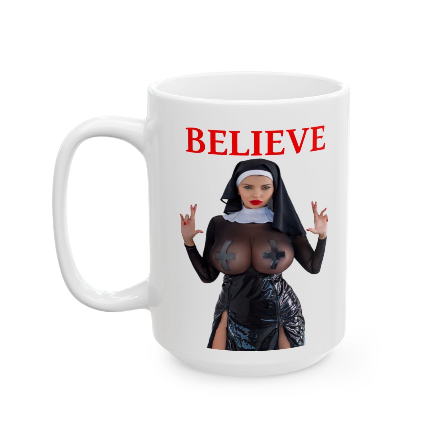 Hot Sexy Nun Mug,Mugs For Men,Mug For Him,Big Breast Girl,Pinup Women,Christianity Christian beliefs Christian theology Jesus Christ Bible Church Salvation Faith Prayer Worship Gospel,M1A