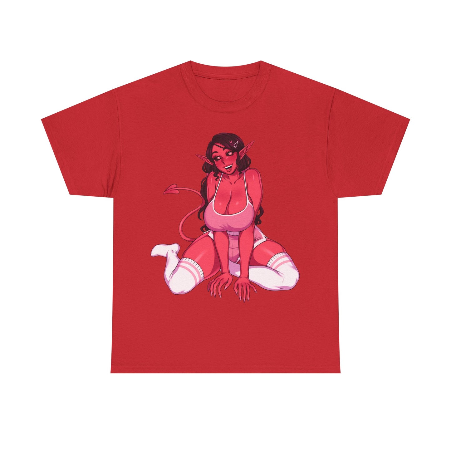 Anime Succubus Pink Demon Girl T-shirt – Hentaii Lewd Ecchi Shirt for Men and Women TS56