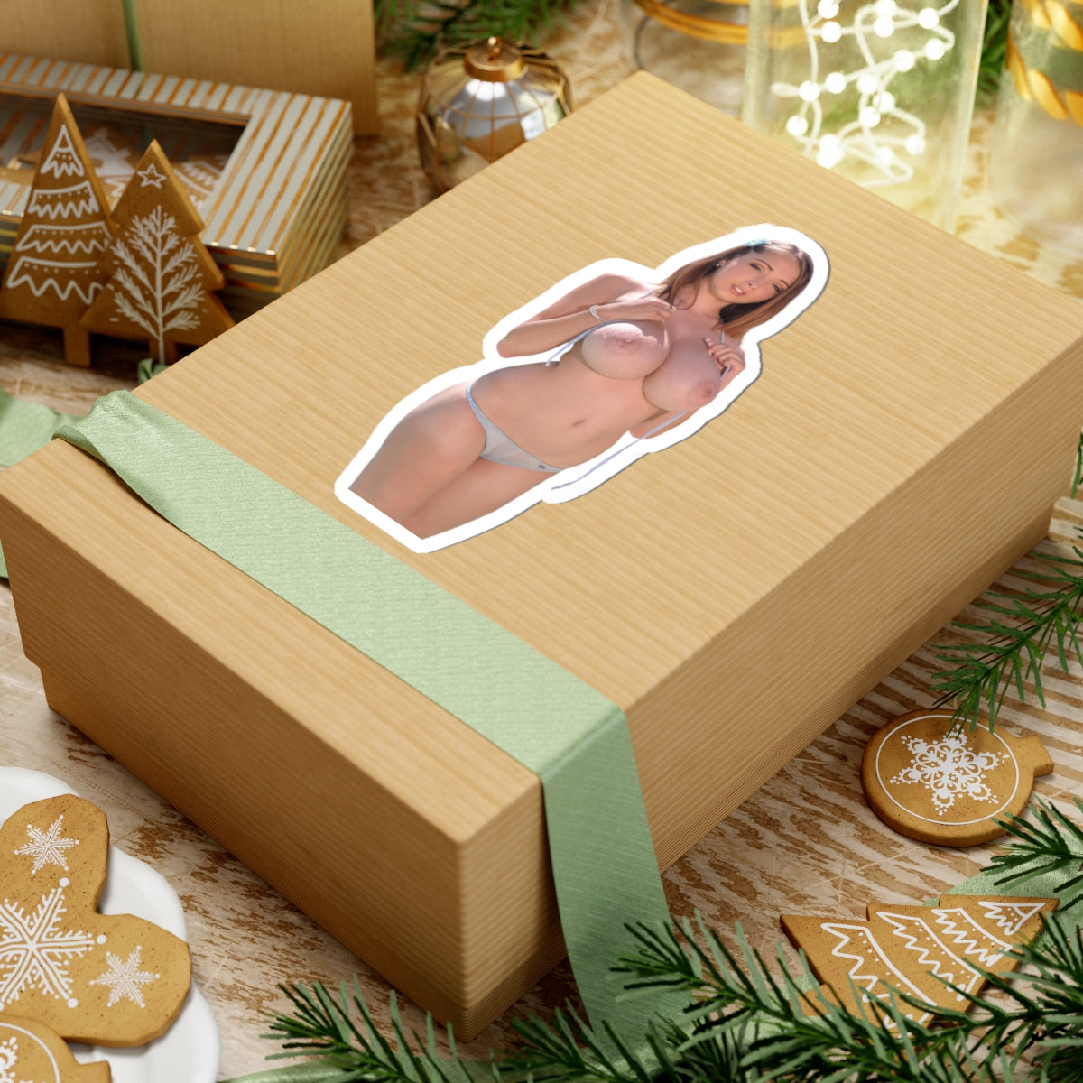 Big Boobs Sexy Pinup Model Sticker