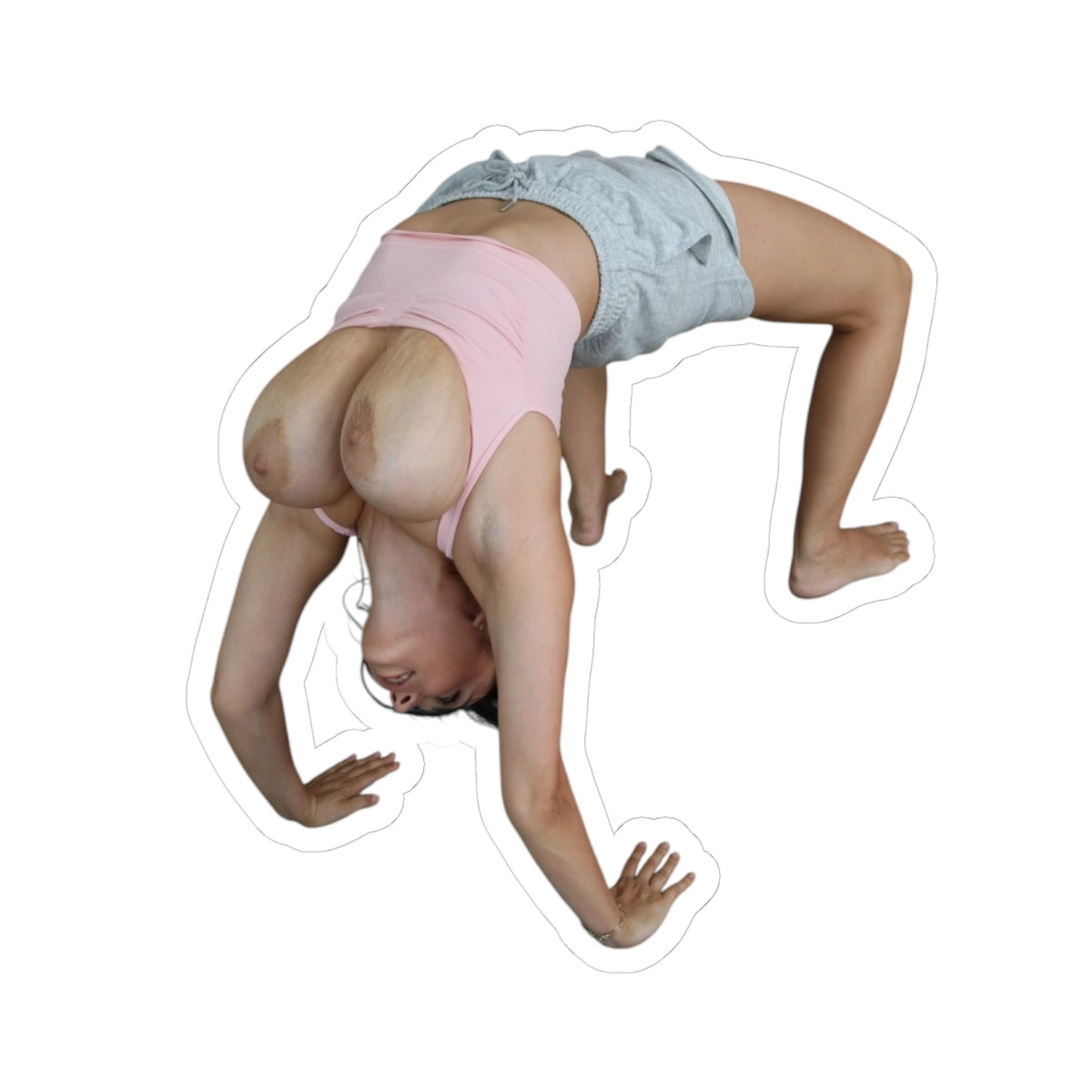 Big Tits Fitness Model Stickers Nude Sexy Girl Workout Sticker Naked Yoga