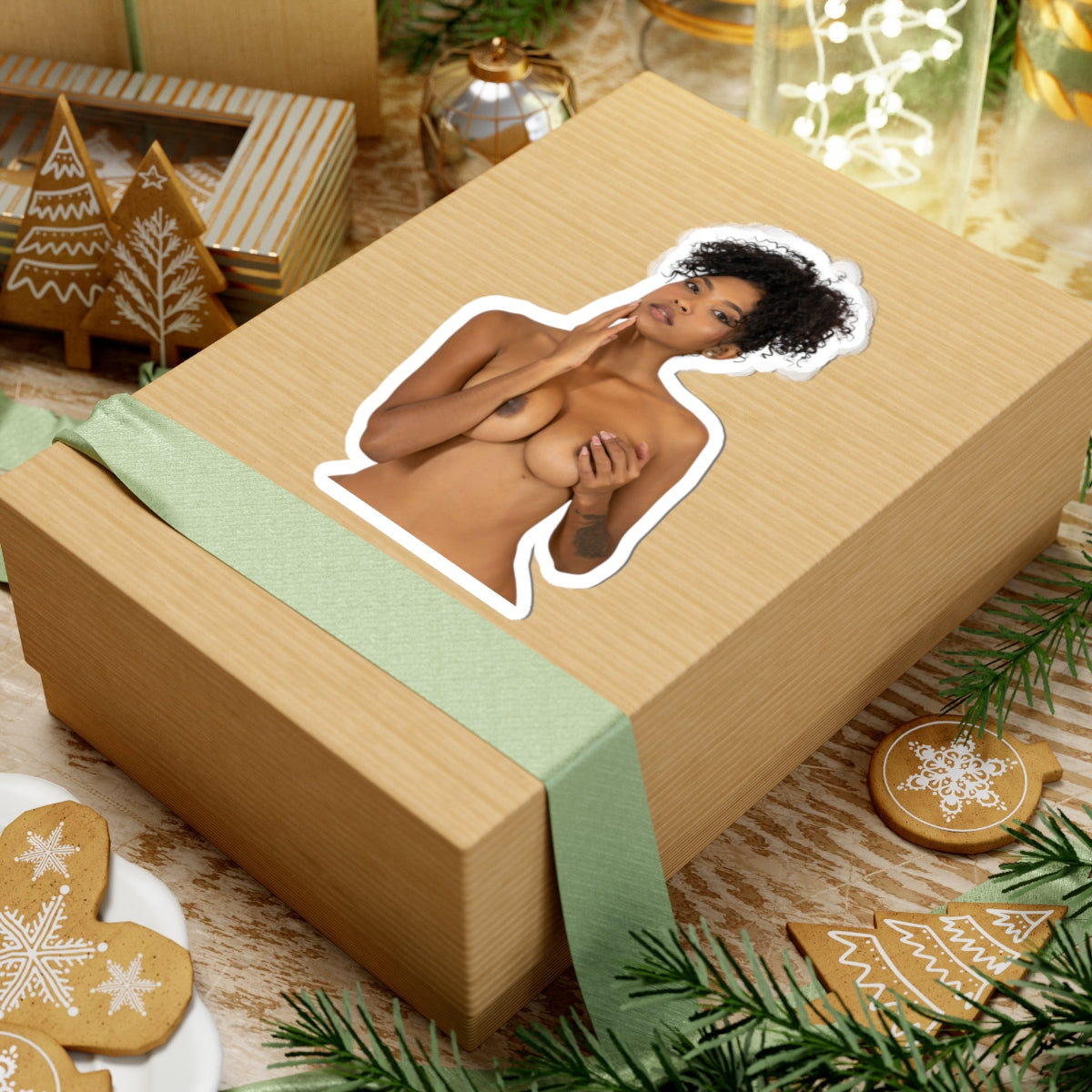 Black Women Naked Sticker