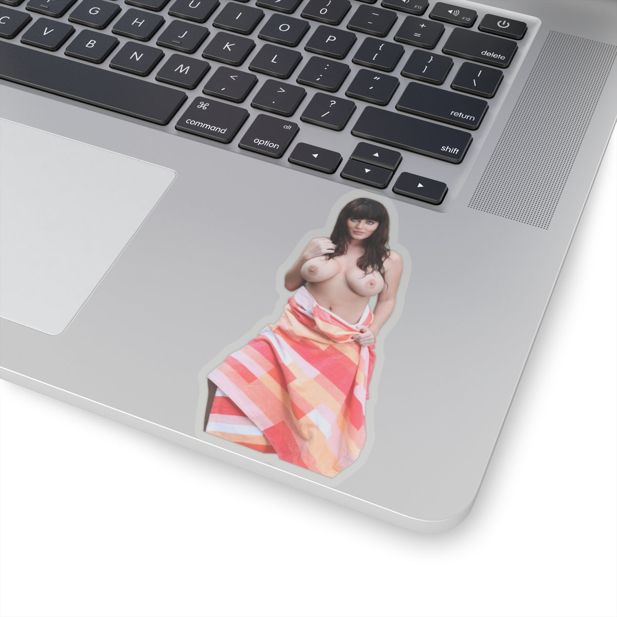 Gorgeous Woman With Beautiful Eyes Sticker, Sexy Towel Girl Decal, Pinup Female Artwor
