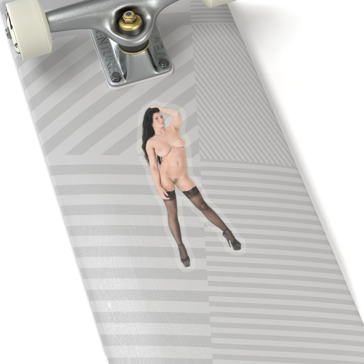 sexy brunette sticker nude pinup model stickers